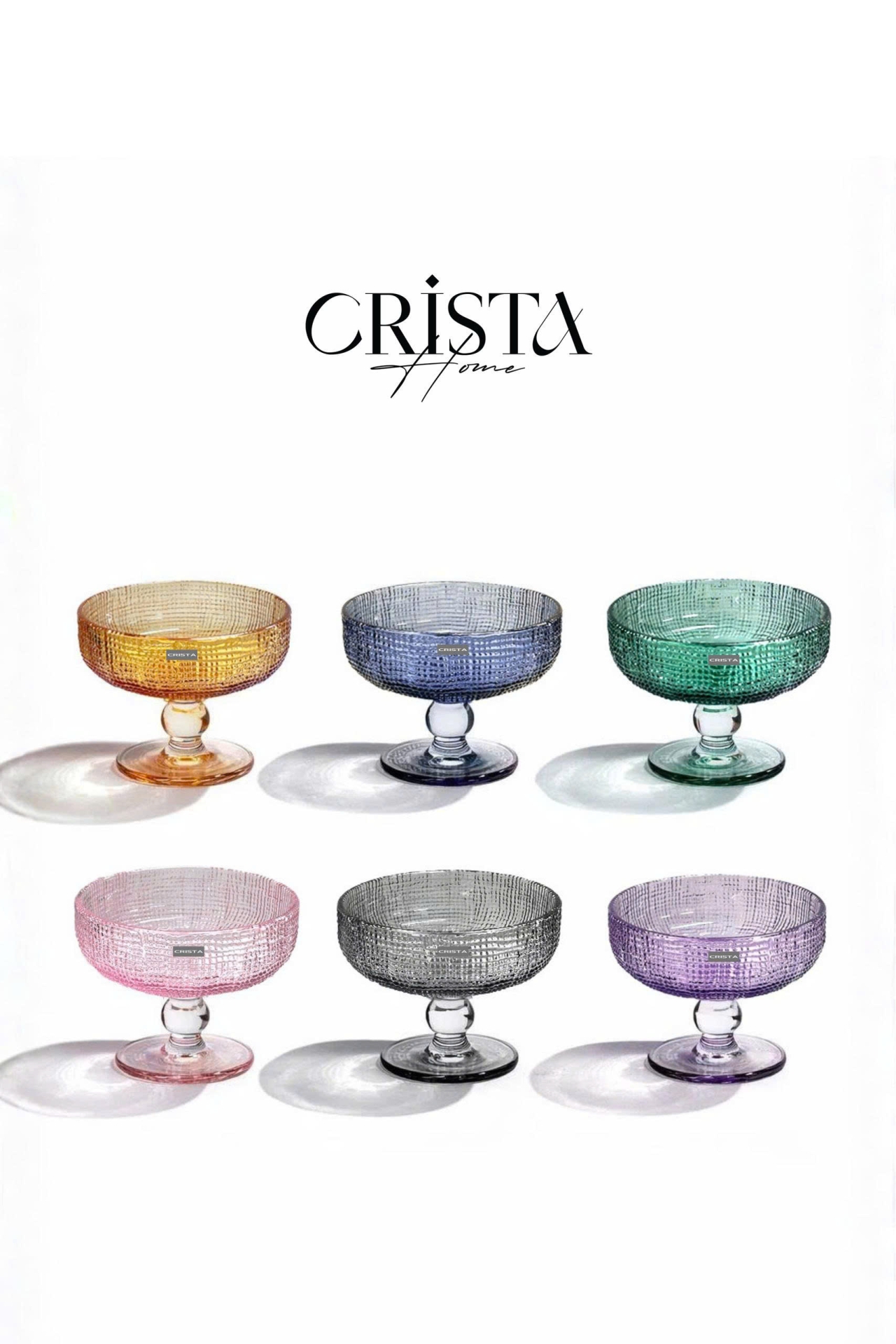 Bộ 6 Ly Đựng Kem Màu Pastel CRISTA HOME, Ly Kem (3/8)
