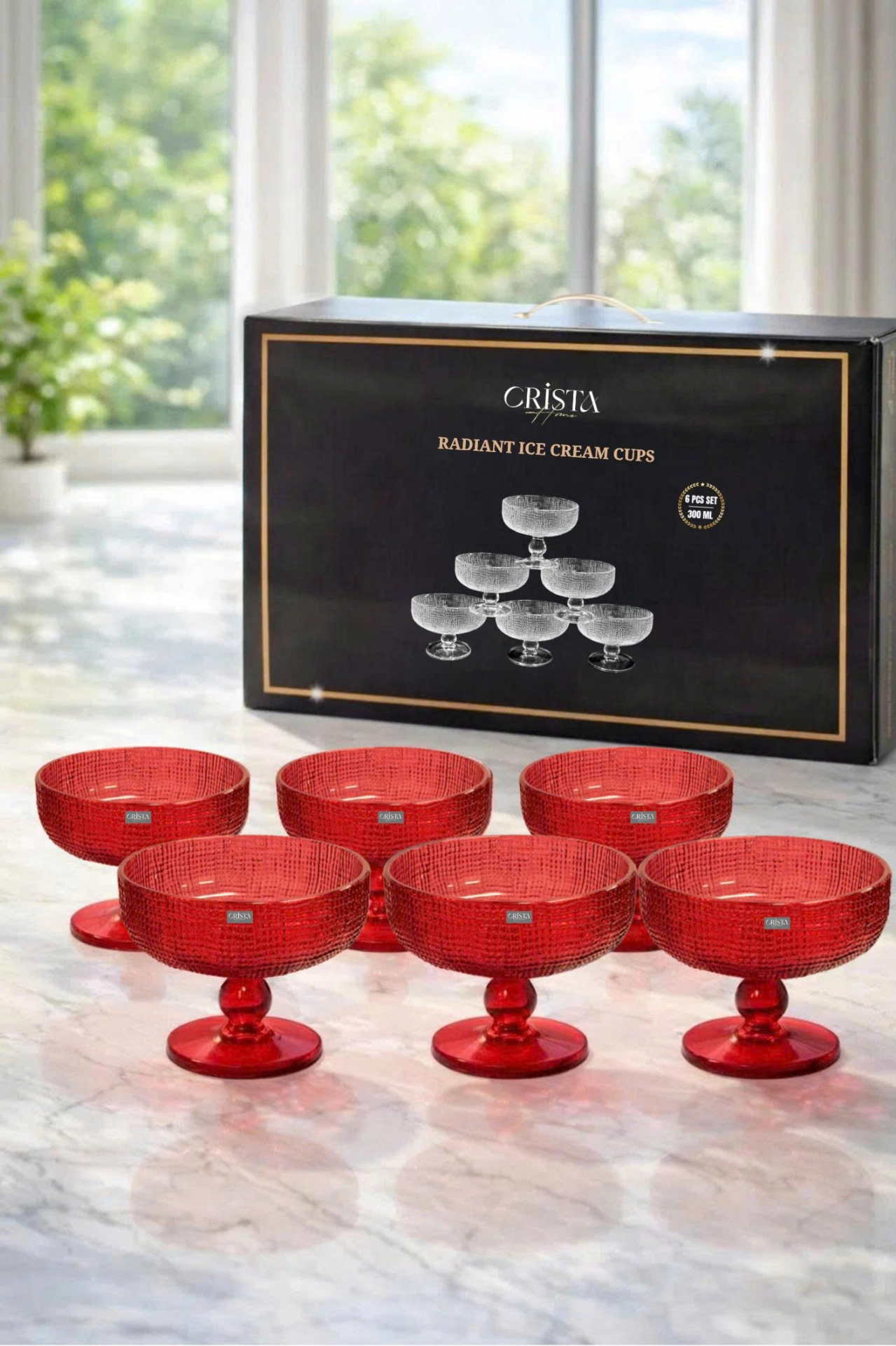 BỘ 6 LY ĐỰNG KEM - 8 MÀU RỰC RỠ CRISTA HOME — BỘ 6 LY ĐỰNG KEM - (Mix màu) (5/18)