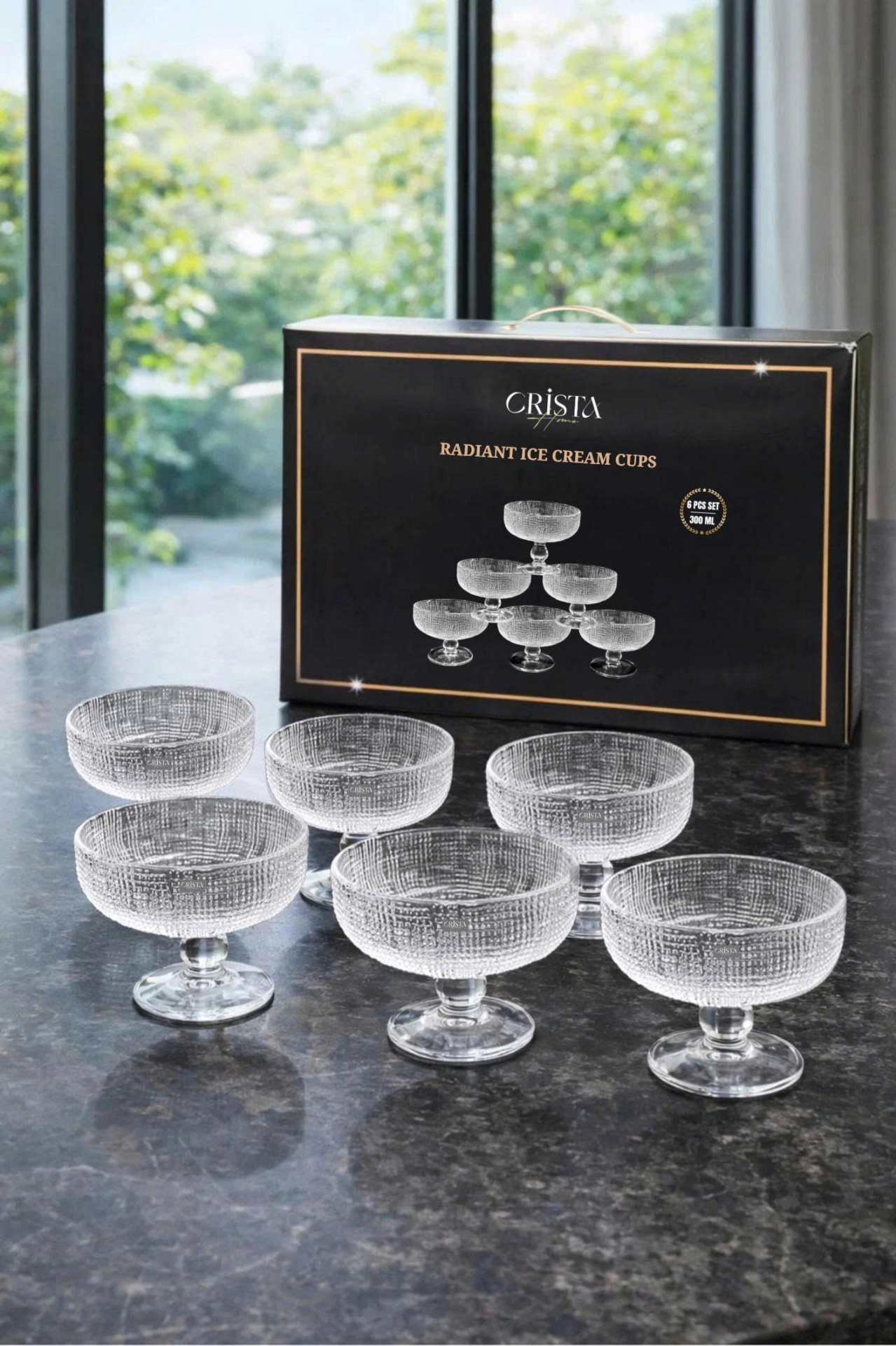 BỘ 6 LY ĐỰNG KEM - 8 MÀU RỰC RỠ CRISTA HOME — BỘ 6 LY ĐỰNG KEM - (Mix màu) (7/18)