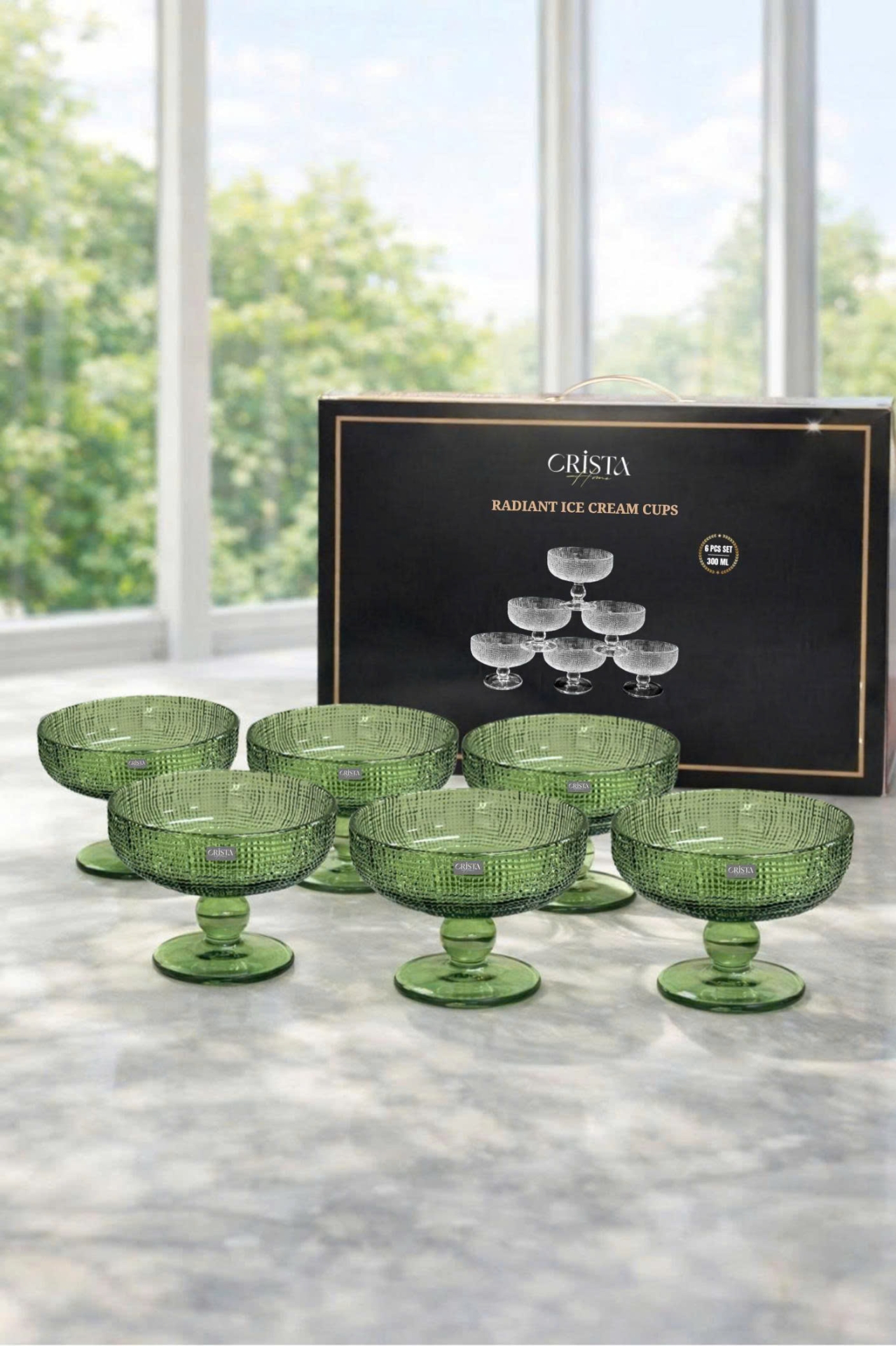 BỘ 6 LY ĐỰNG KEM - 8 MÀU RỰC RỠ CRISTA HOME — BỘ 6 LY ĐỰNG KEM - (Mix màu) (9/18)