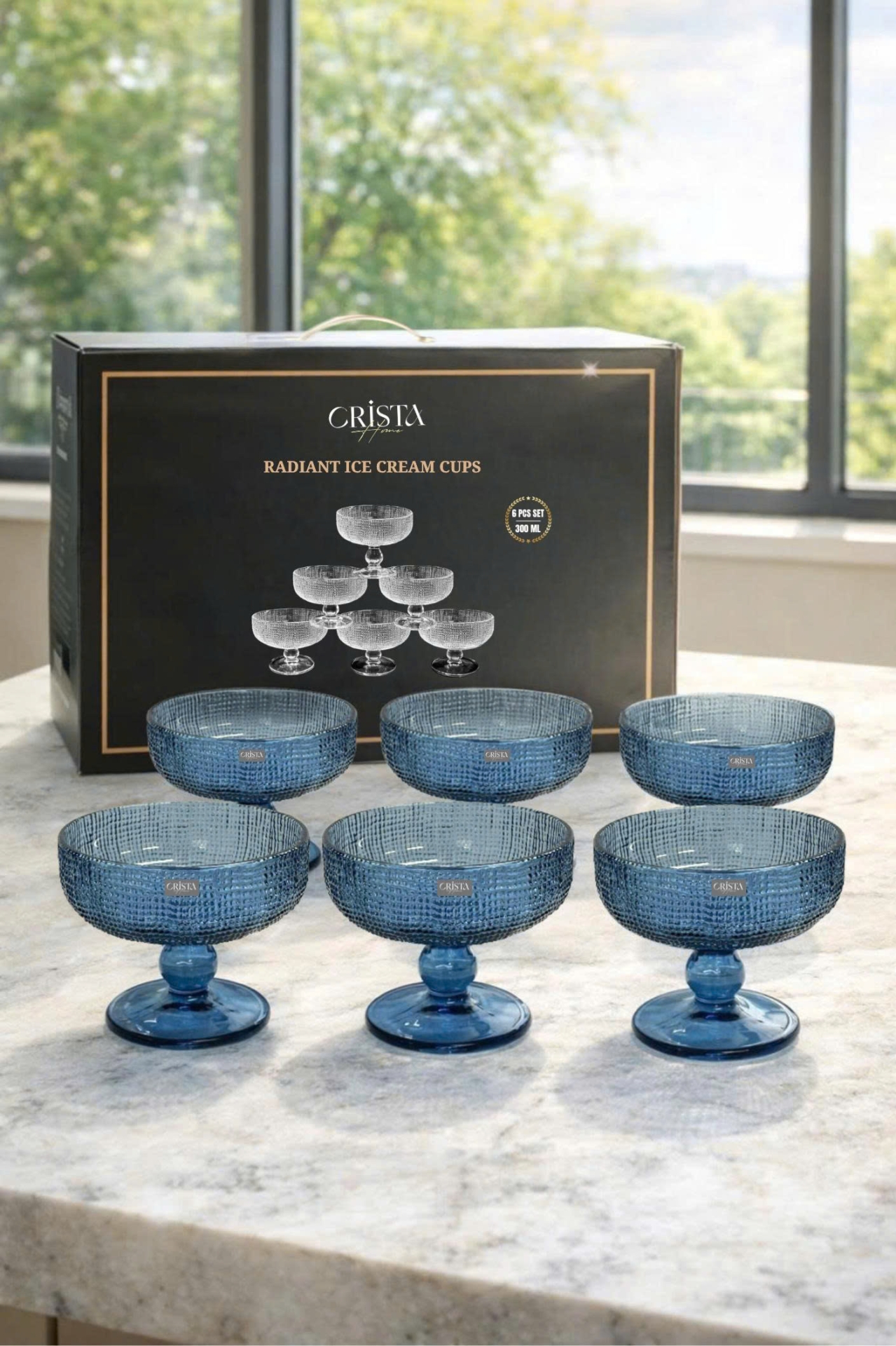 BỘ 6 LY ĐỰNG KEM - 8 MÀU RỰC RỠ CRISTA HOME — BỘ 6 LY ĐỰNG KEM - (Mix màu) (11/18)