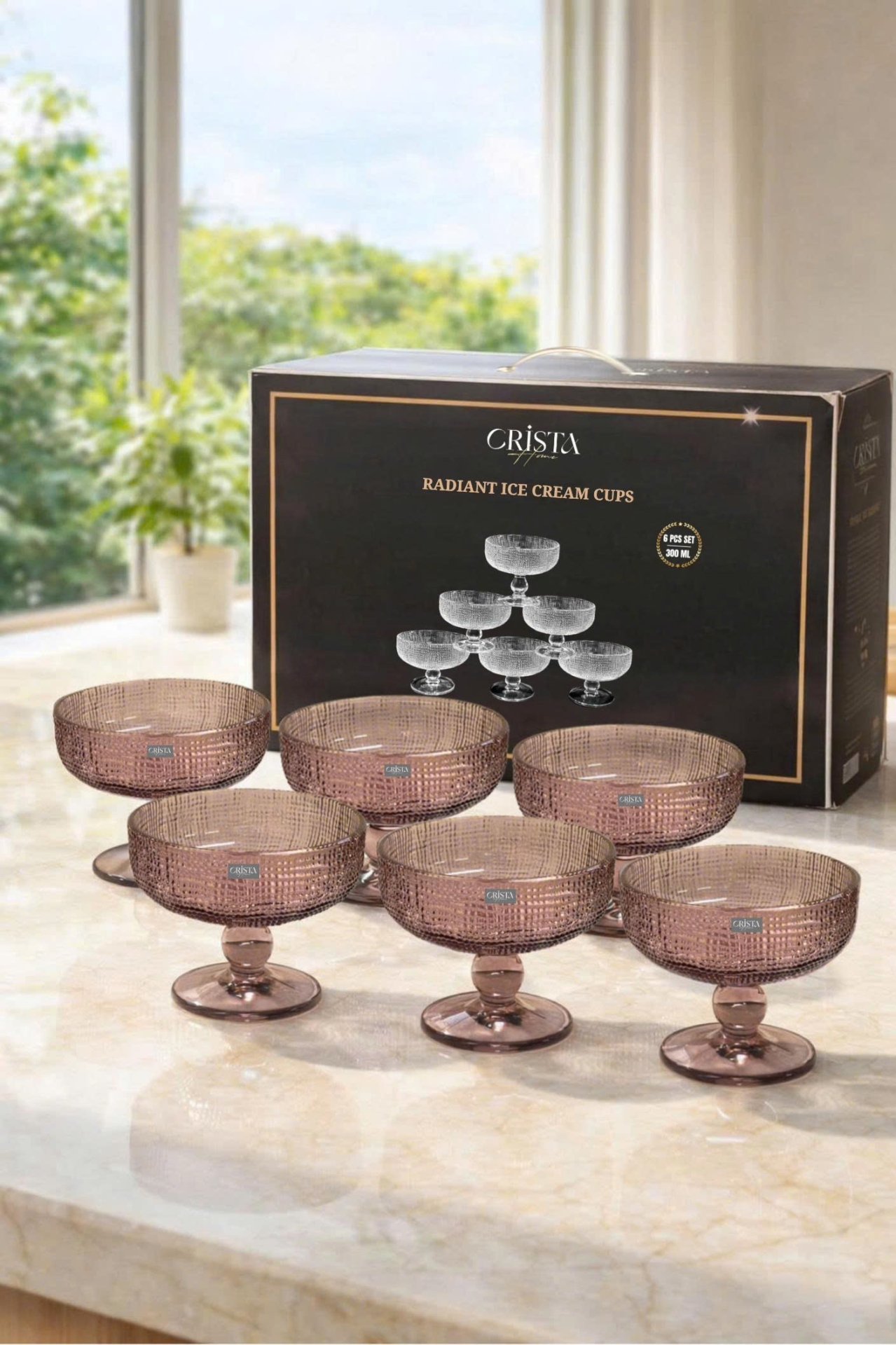 BỘ 6 LY ĐỰNG KEM - 8 MÀU RỰC RỠ CRISTA HOME — BỘ 6 LY ĐỰNG KEM - (Mix màu) (13/18)