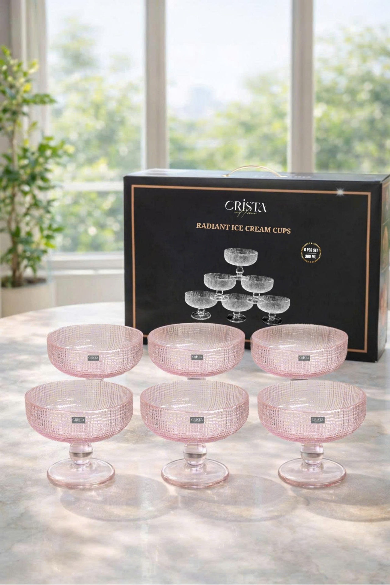 BỘ 6 LY ĐỰNG KEM - 8 MÀU RỰC RỠ CRISTA HOME — BỘ 6 LY ĐỰNG KEM - (Mix màu) (15/18)