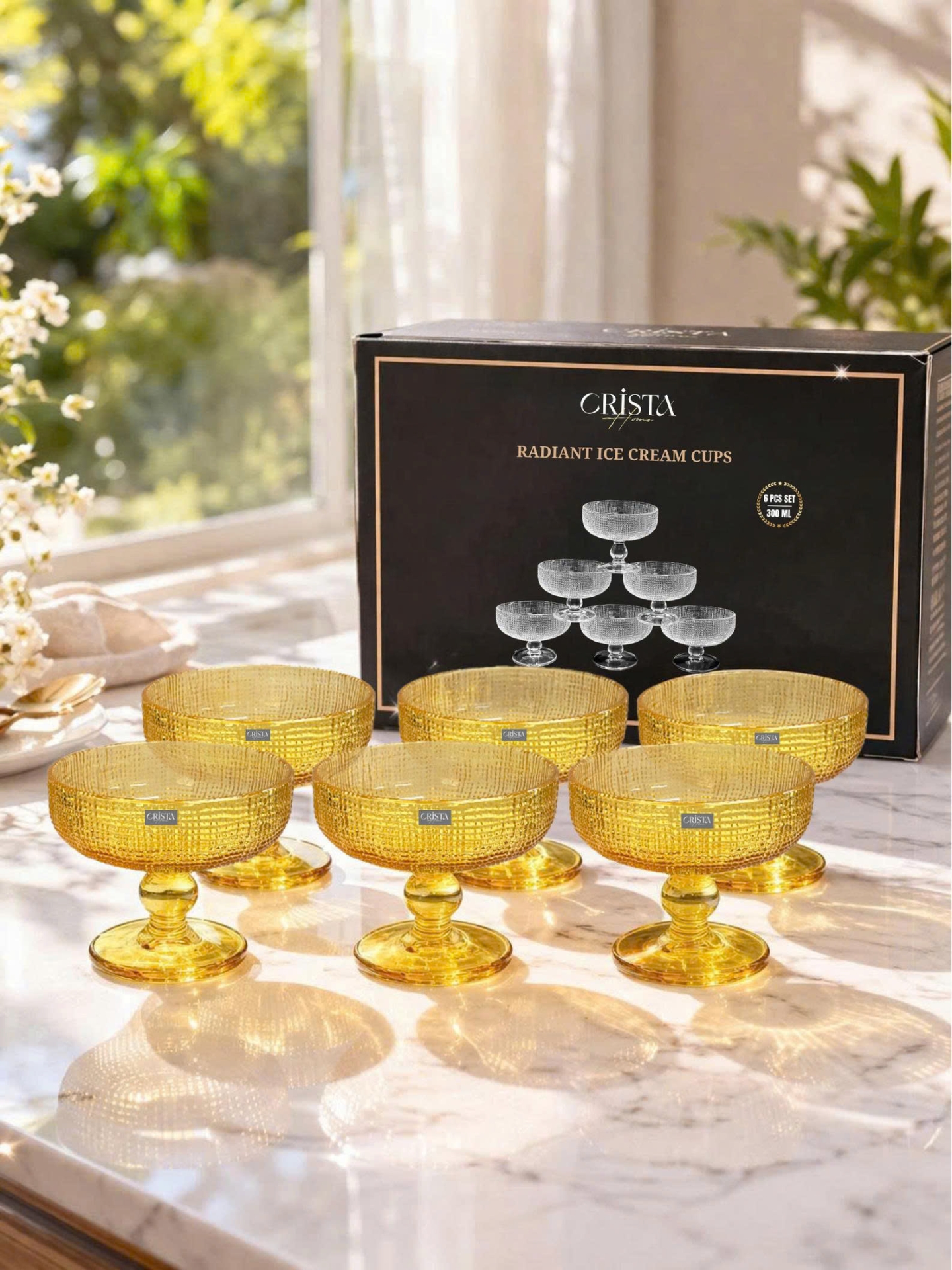 BỘ 6 LY ĐỰNG KEM - 8 MÀU RỰC RỠ CRISTA HOME — BỘ 6 LY ĐỰNG KEM - (Mix màu) (17/18)