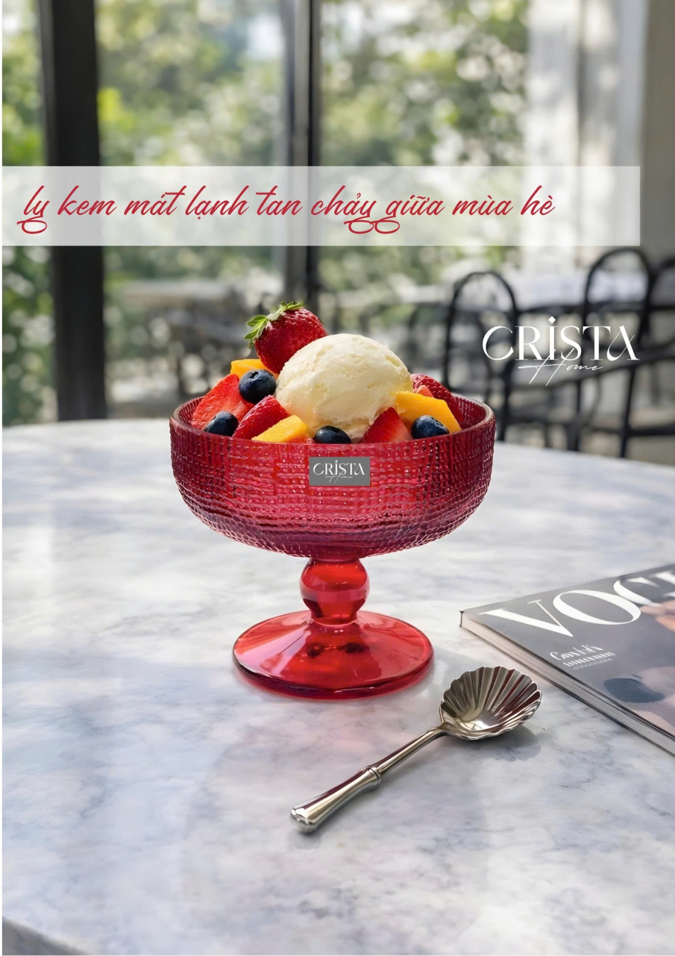 BỘ 6 LY ĐỰNG KEM - 8 MÀU RỰC RỠ CRISTA HOME — BỘ 6 LY ĐỰNG KEM - (Mix màu) (6/18)