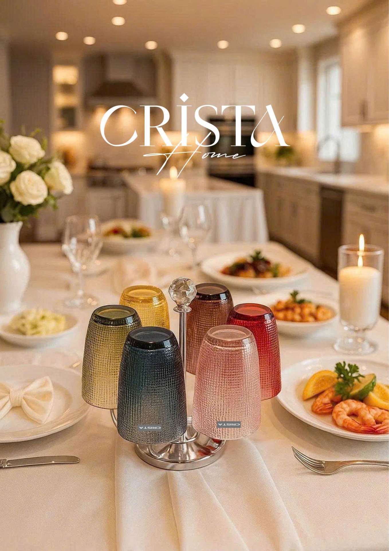 BỘ CỐC THỦY TINH VÂN LƯỚI DẬP NỔI SẮC MÀU 420ML (10/13)