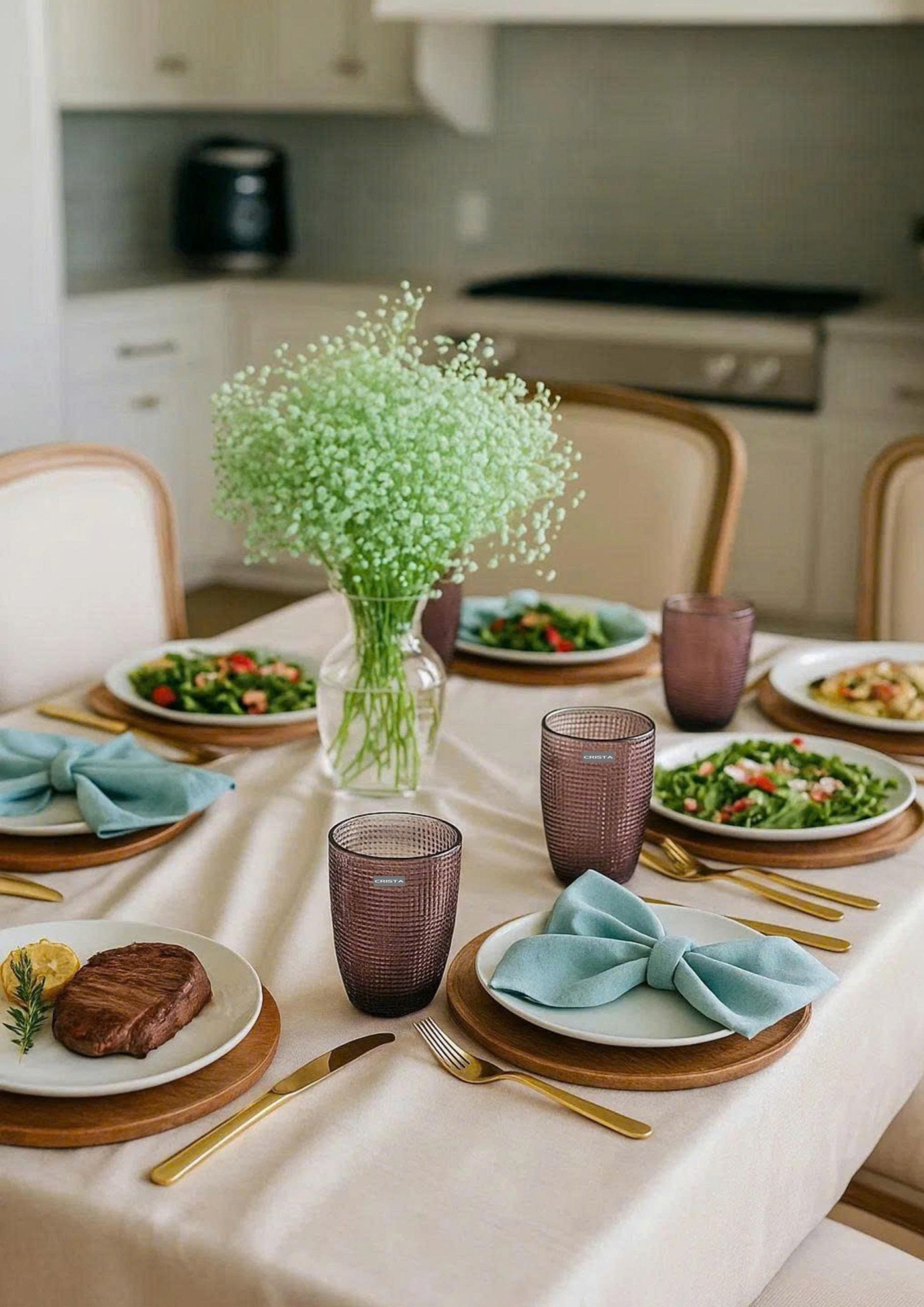 BỘ CỐC THỦY TINH VÂN LƯỚI DẬP NỔI MÀU TÍM 420ML (6/7)