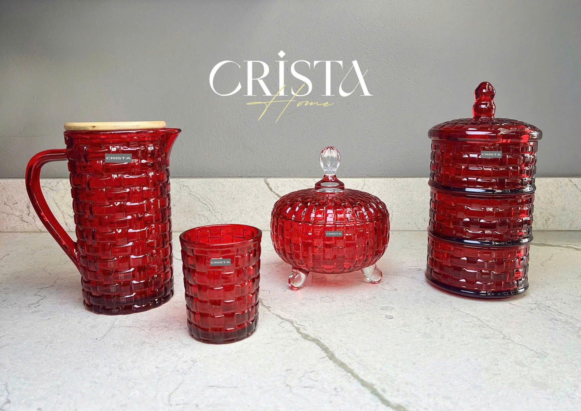 BỘ 06 CỐC THỦY TINH VÂN CARO 280ML – MÀU ĐỎ RUBY (3/10)