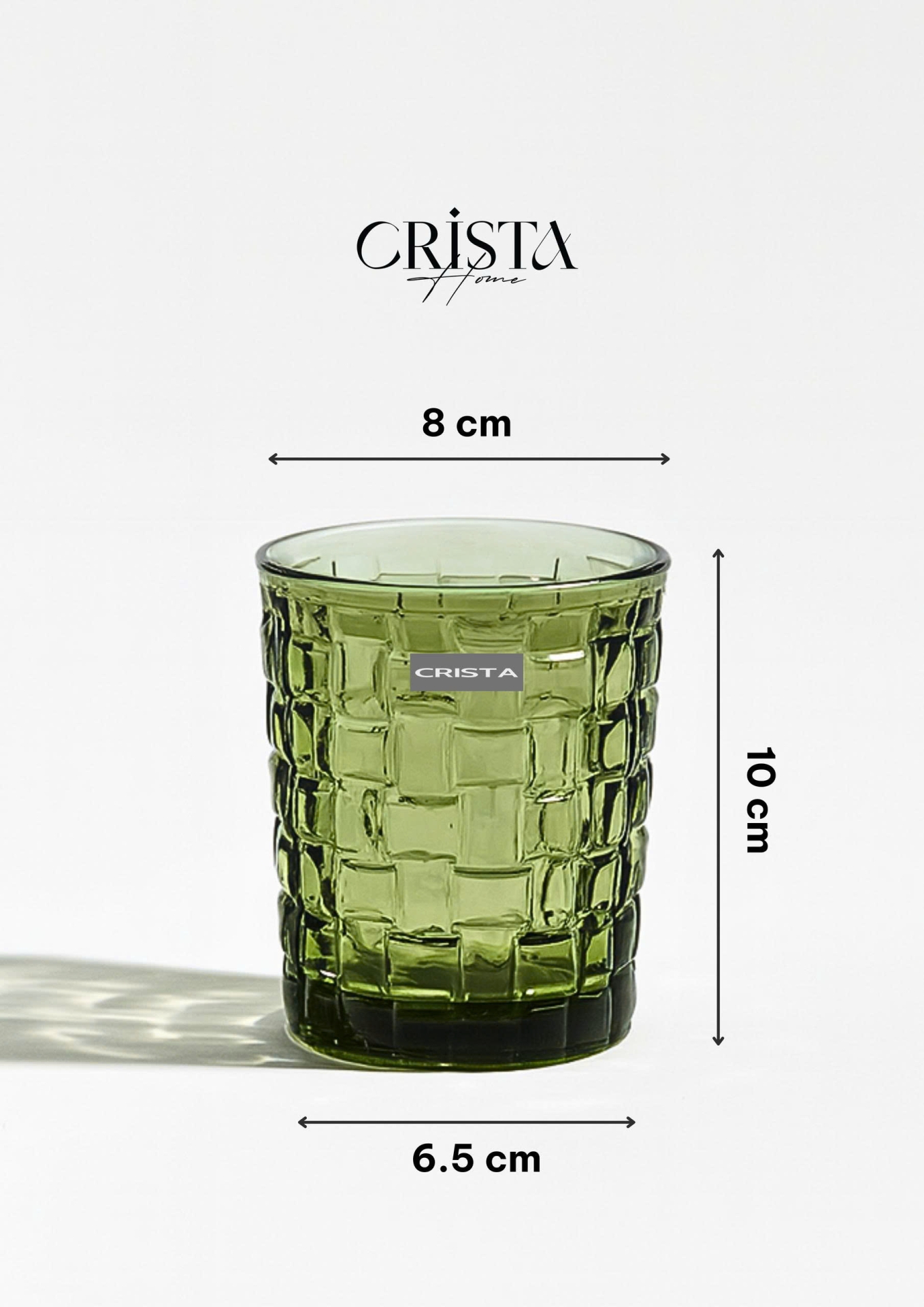 BỘ 06 CỐC THỦY TINH VÂN CARO 280ML – MÀU XANH LÁ (2/10)