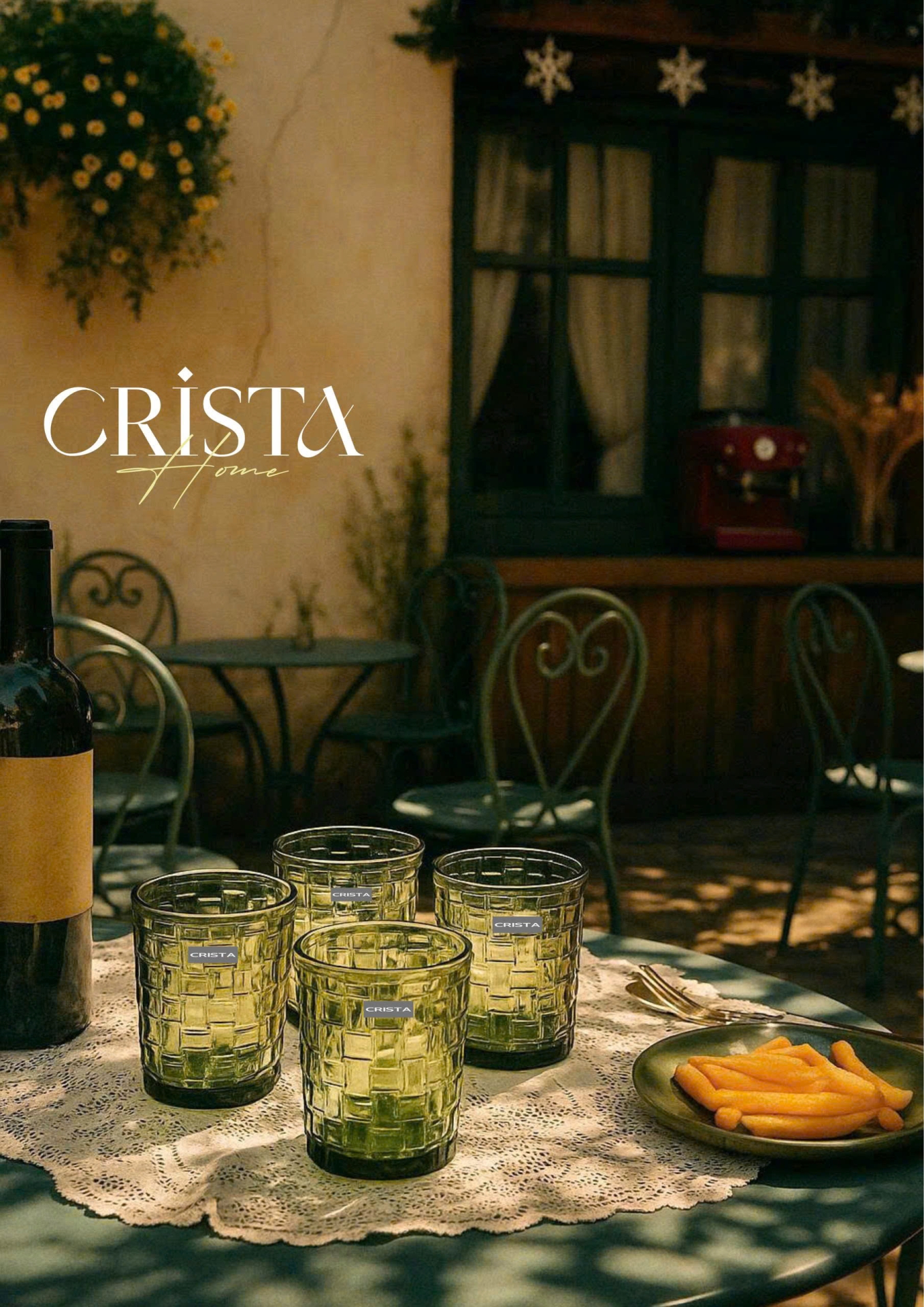 BỘ 06 CỐC THỦY TINH VÂN CARO 280ML – MÀU XANH LÁ (9/10)