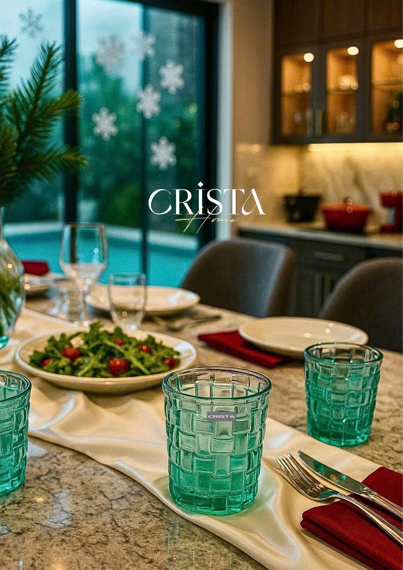 BỘ 06 CỐC THỦY TINH VÂN CARO 280ML – MÀU XANH NGỌC (8/11)