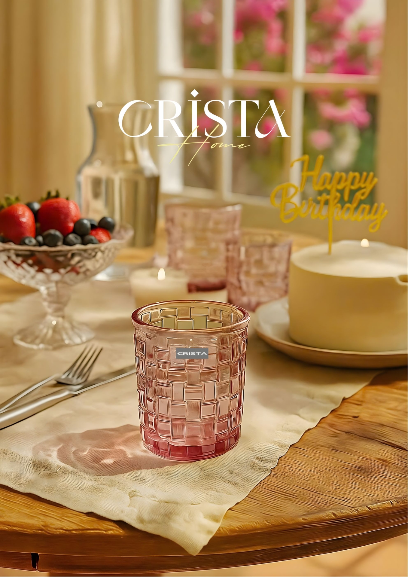 BỘ 06 CỐC THỦY TINH VÂN CARO 280ML – MÀU HỒNG (3/9)