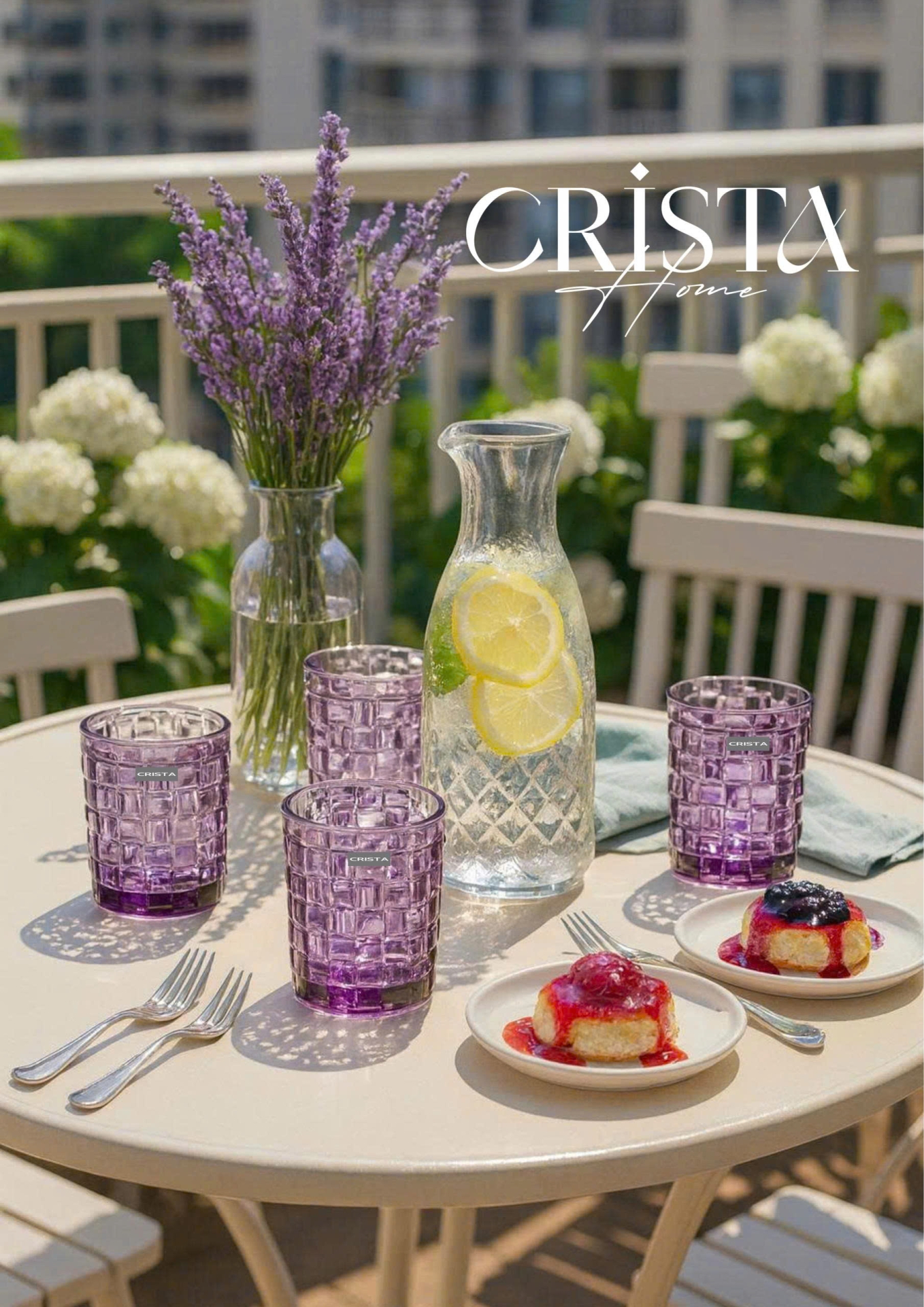 BỘ 06 CỐC THỦY TINH VÂN CARO 280ML – MÀU TÍM (3/10)