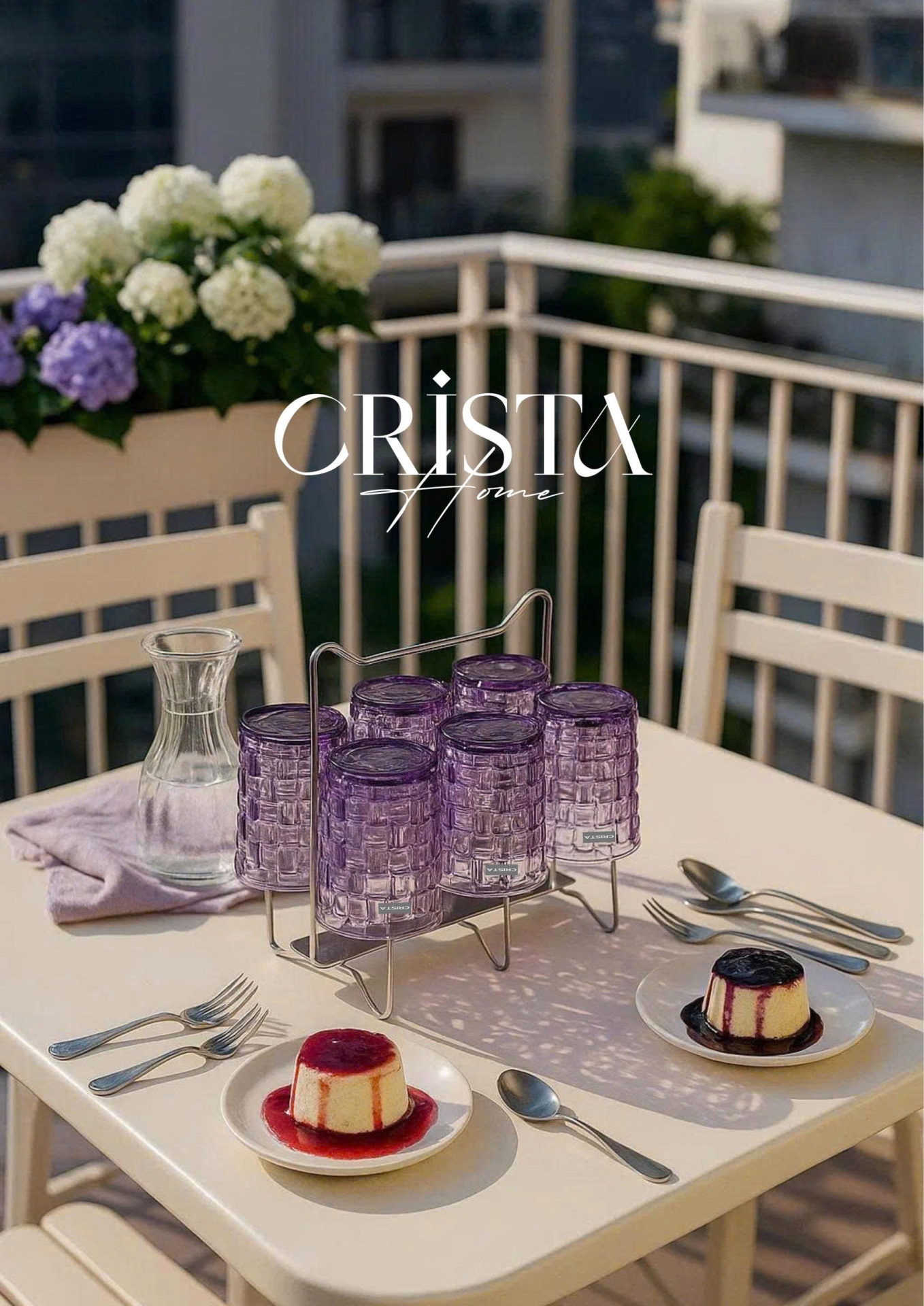 BỘ 06 CỐC THỦY TINH VÂN CARO 280ML – MÀU TÍM (6/10)