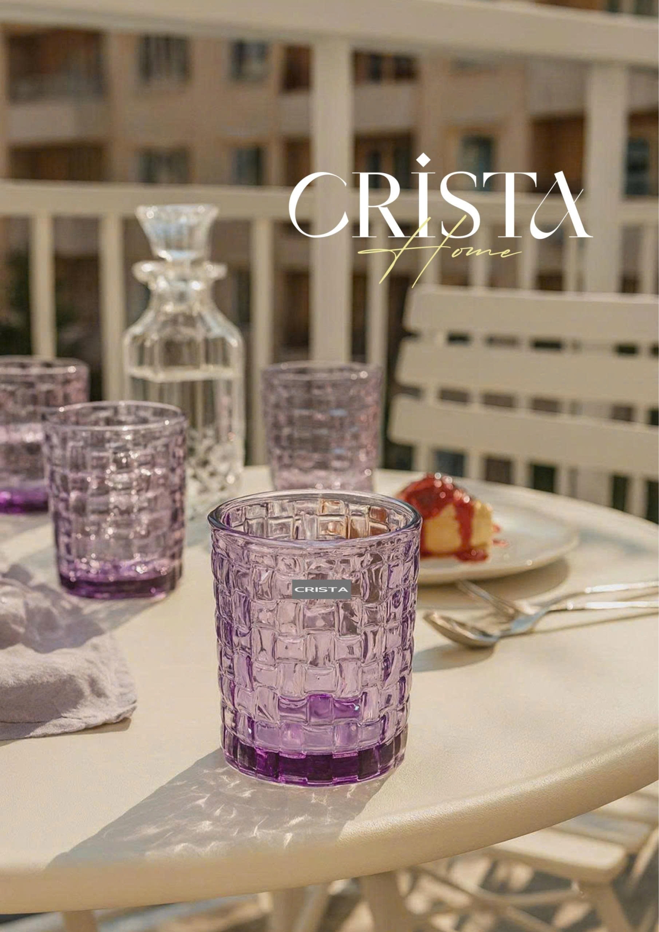 BỘ 06 CỐC THỦY TINH VÂN CARO 280ML – MÀU TÍM (7/10)