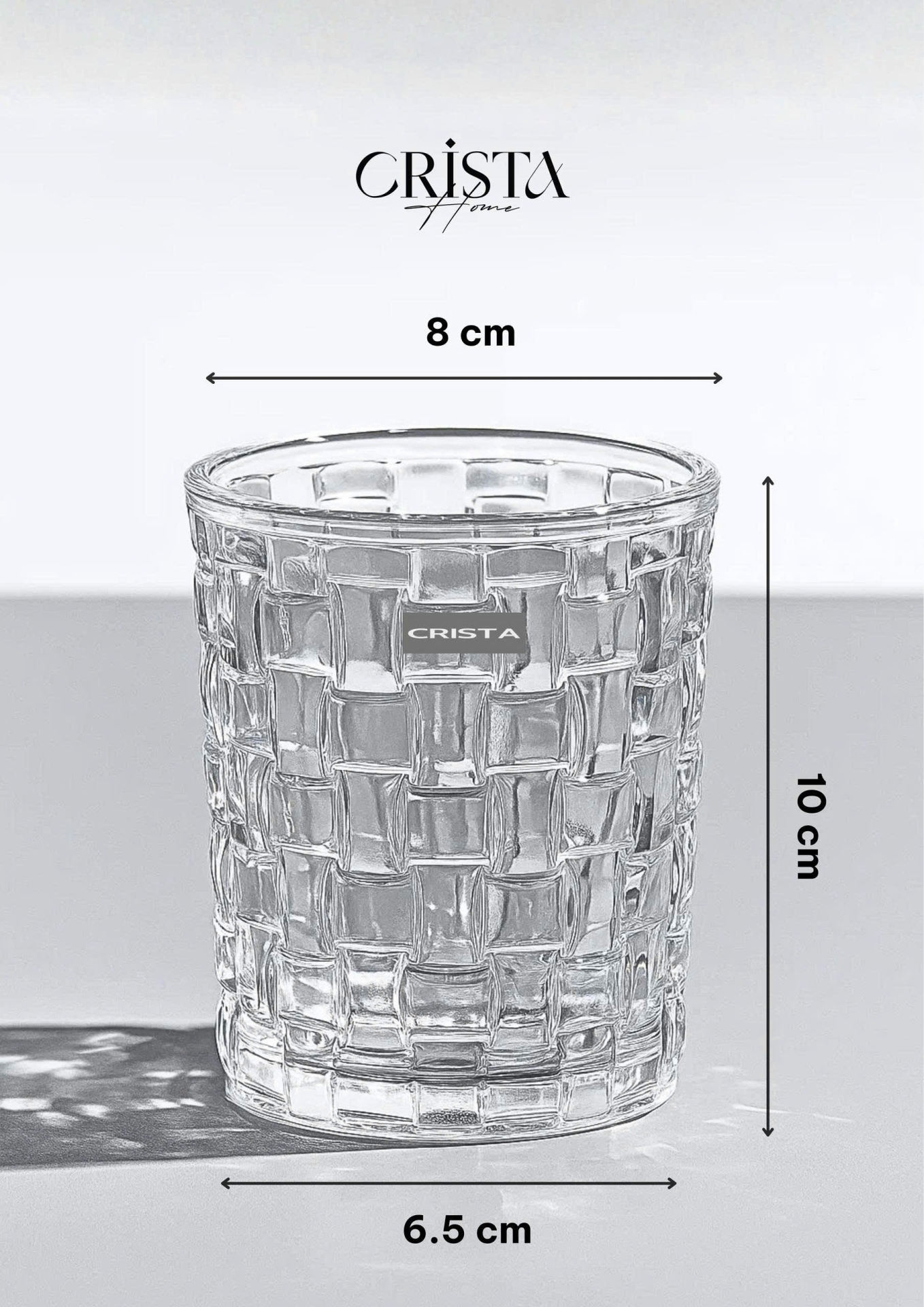 BỘ 06 CỐC THỦY TINH VÂN CARO 280ML – MÀU TRONG SUỐT (2/9)
