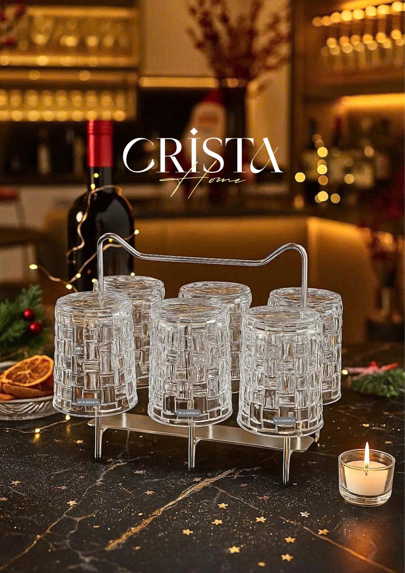 BỘ 06 CỐC THỦY TINH VÂN CARO 280ML – MÀU TRONG SUỐT