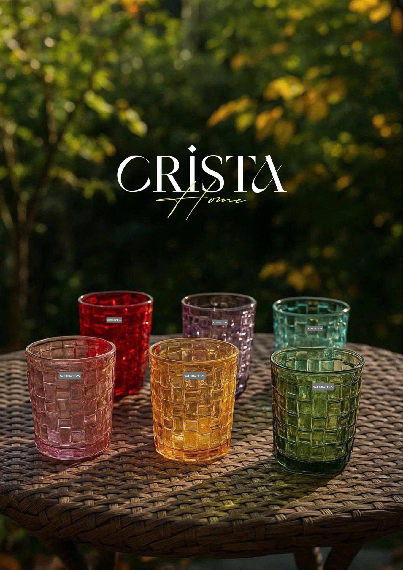 BỘ 06 CỐC THỦY TINH VÂN CARO 280ML – SẮC MÀU (4/12)