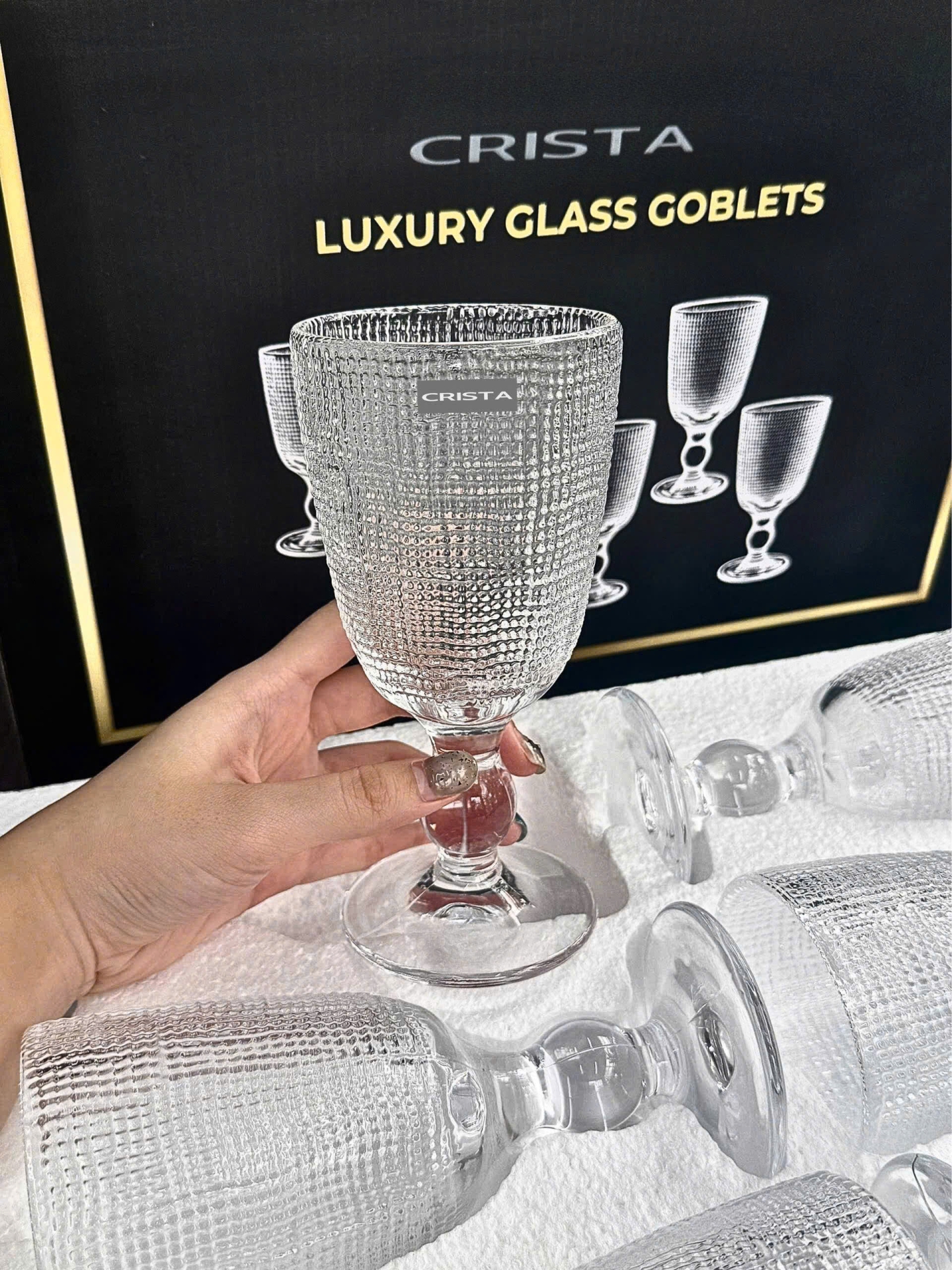 BỘ 6 LY THỦY TINH VÂN LƯỚI 240ML  — BỘ 6 LY THỦY TINH VÂN LƯỚI 240ML - MÀU XANH LÁ (11/14)