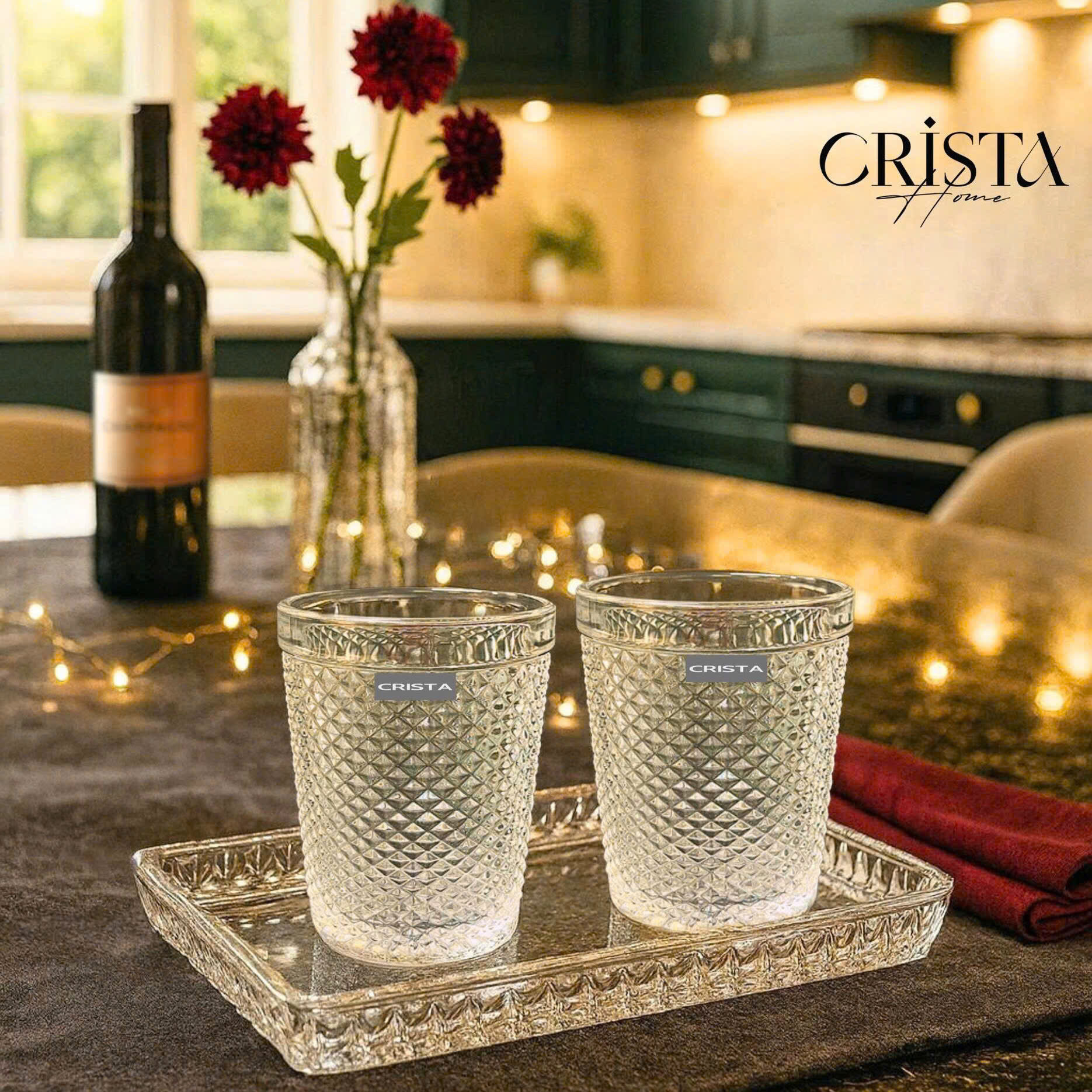 BỘ 4 CỐC VÂN KIM CƯƠNG CRISTA 300ML – MÀU TRẮNG (3/11)