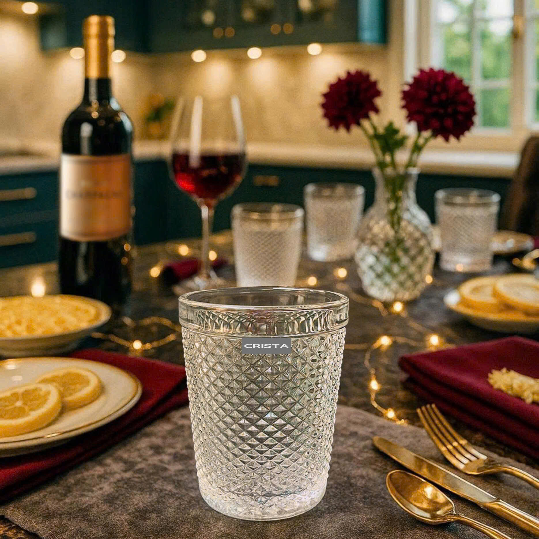 BỘ 4 CỐC VÂN KIM CƯƠNG CRISTA 300ML – MÀU TRẮNG (4/11)