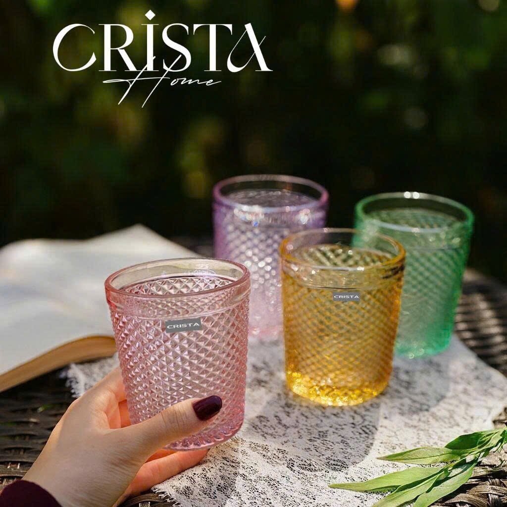 BỘ 4 CỐC VÂN KIM CƯƠNG CRISTA 300ML – MIX 4 MÀU (3/10)