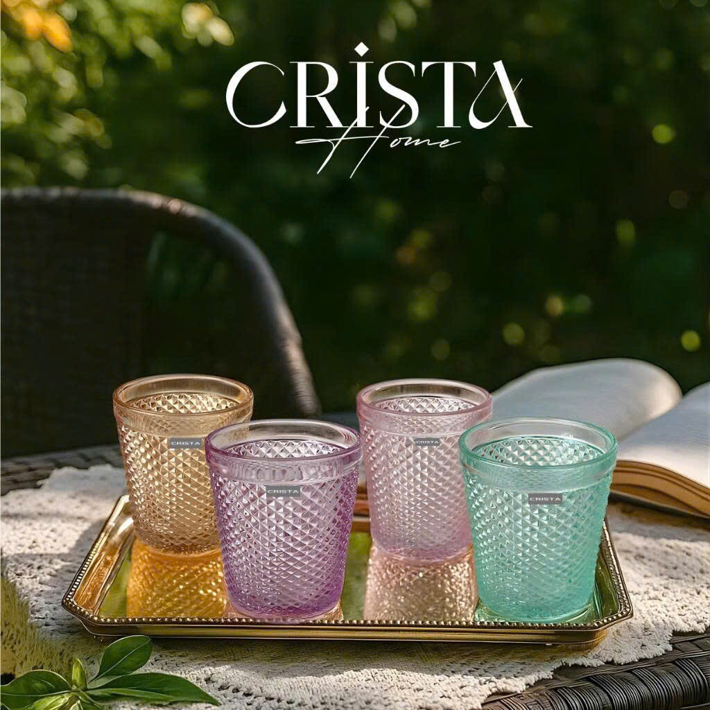 BỘ 4 CỐC VÂN KIM CƯƠNG CRISTA 300ML – MIX 4 MÀU (4/10)
