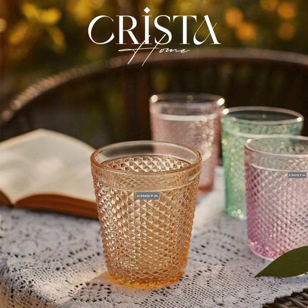 BỘ 4 CỐC VÂN KIM CƯƠNG CRISTA 300ML – MIX 4 MÀU (5/10)