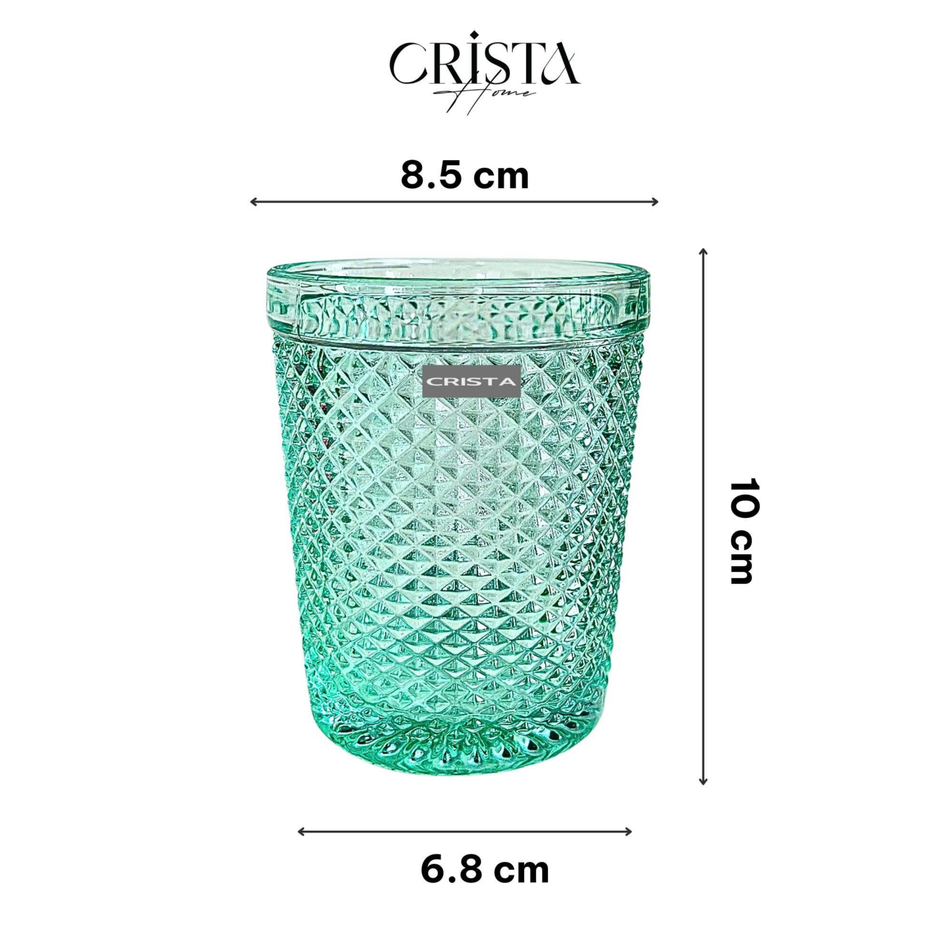 BỘ 4 CỐC VÂN KIM CƯƠNG CRISTA 300ML – MIX 4 MÀU (10/10)
