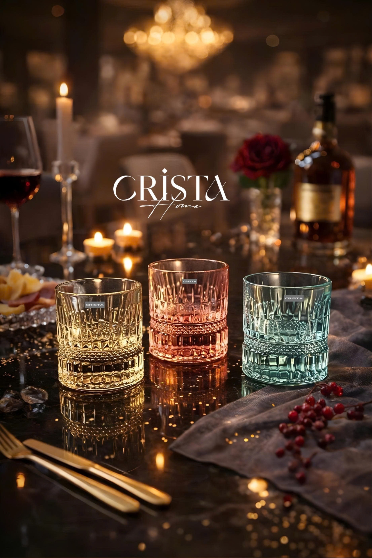 Bộ 6 cốc rượu thủy tinh Crista Home 195ml — Mix màu (2/16)