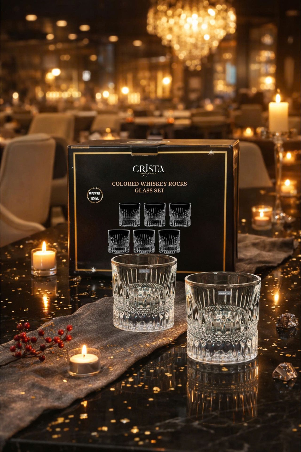 Bộ 6 cốc rượu thủy tinh Crista Home 195ml — Mix màu (9/16)