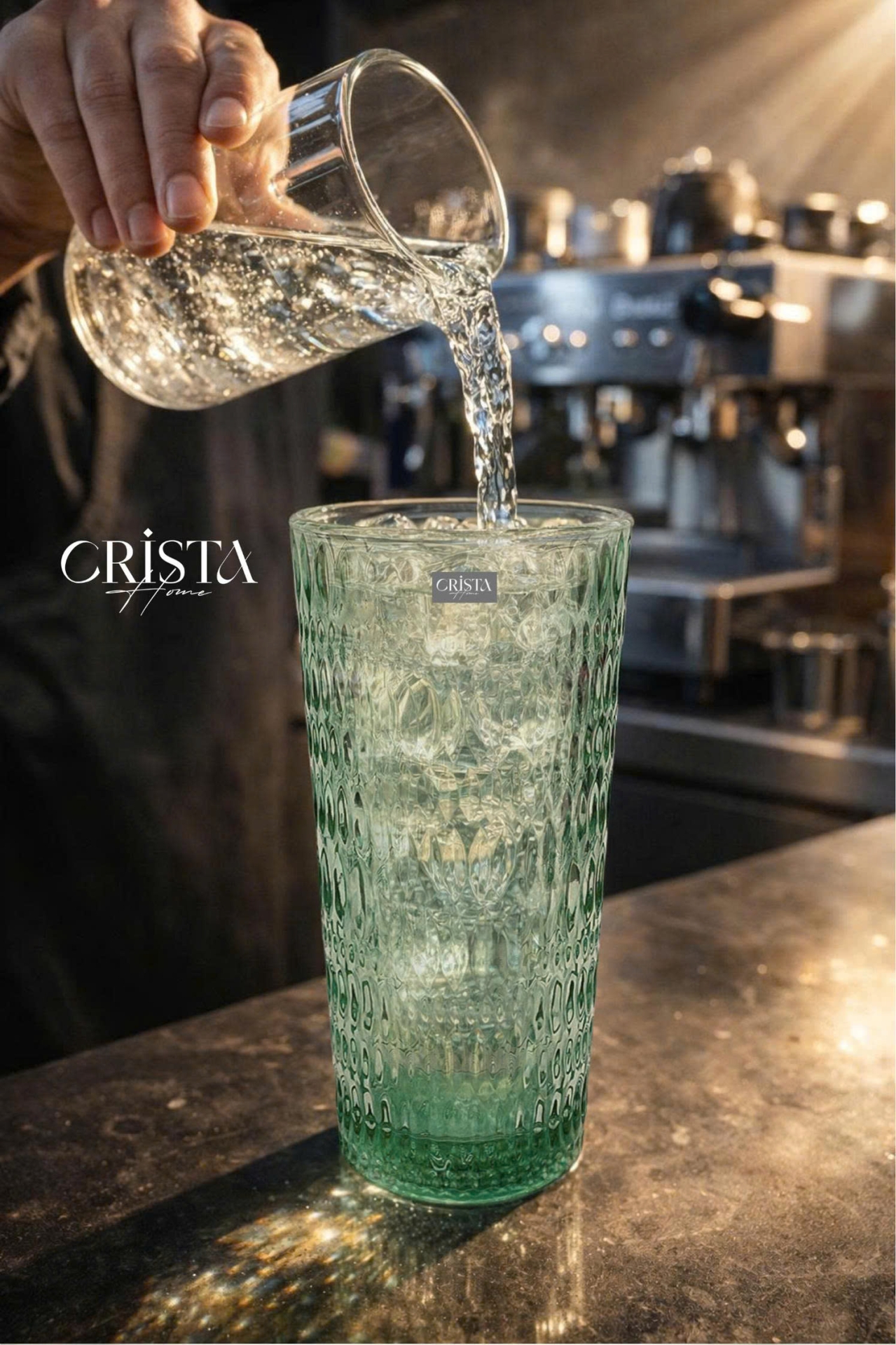 BỘ 2 CỐC THỦY TINH KÈM ỐNG HÚT - 5 Màu, 500ML CRISTA HOME — Xanh dương (5/17)