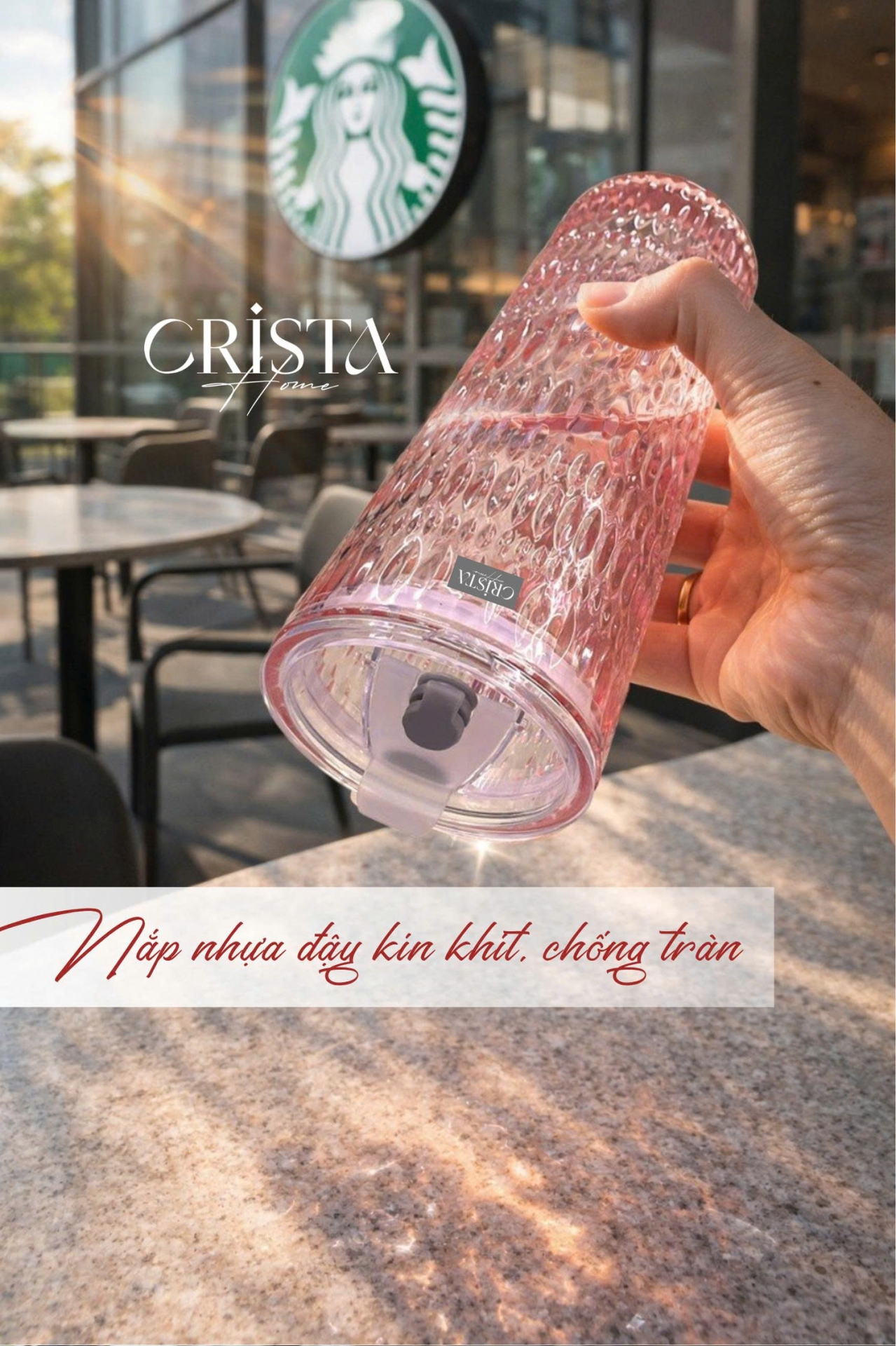 BỘ 2 CỐC THỦY TINH KÈM ỐNG HÚT - 5 Màu, 500ML CRISTA HOME — Xanh dương (9/17)