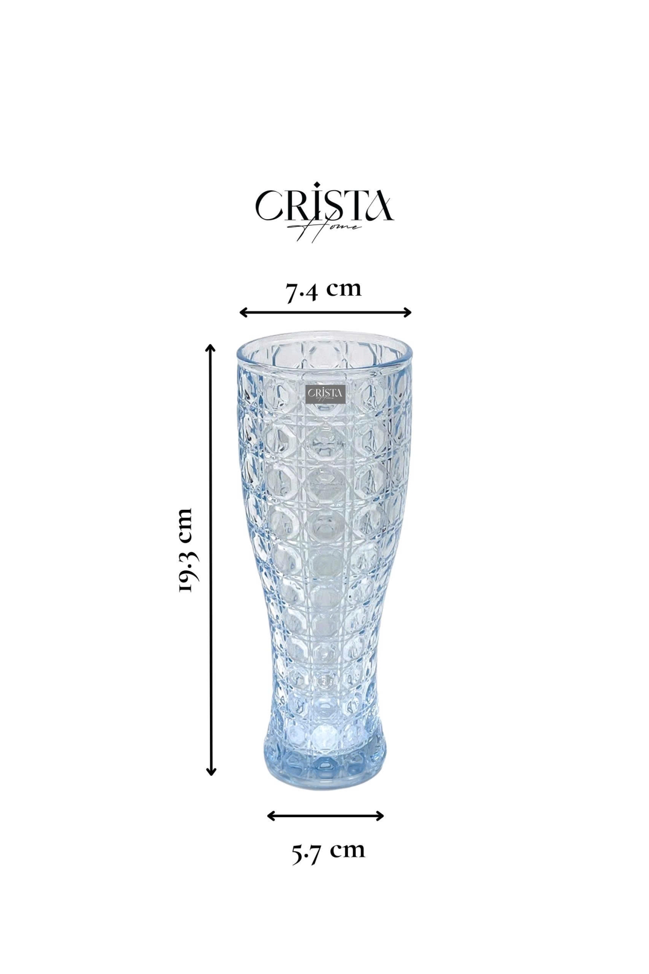 BỘ 6 LY BIA THỦY TINH VÂN PHA LÊ  - 440ML CRISTA HOME  — Mix màu (10/12)