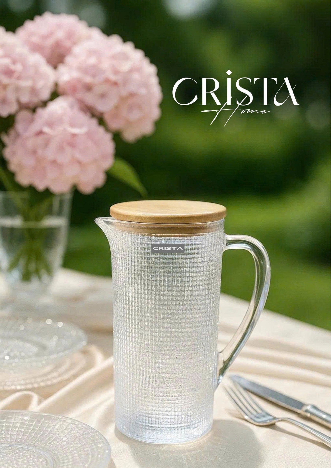 BÌNH THỦY TINH VÂN LƯỚI DẬP NỔI MÀU TRẮNG 1L (2/7)