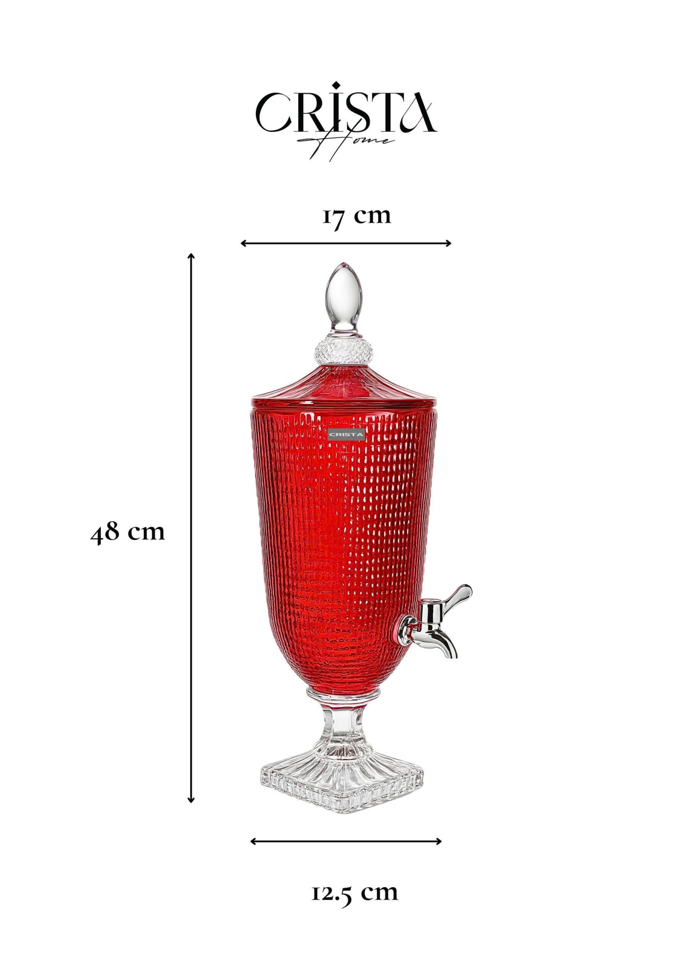 BÌNH THỦY TINH VÂN LƯỚI 3.3L - MÀU ĐỎ (8/8)