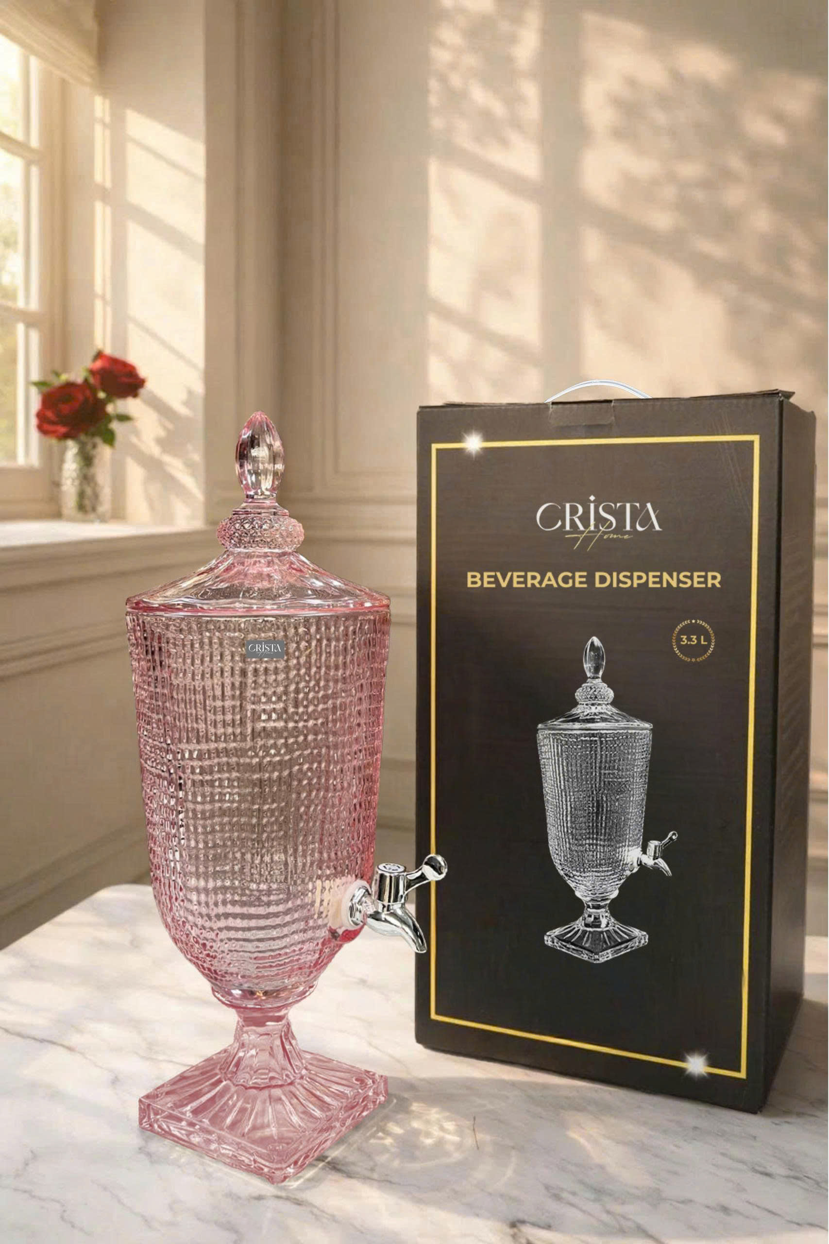 BÌNH THỦY TINH VÂN LƯỚI 3.3L MÀU HỒNG (3/7)