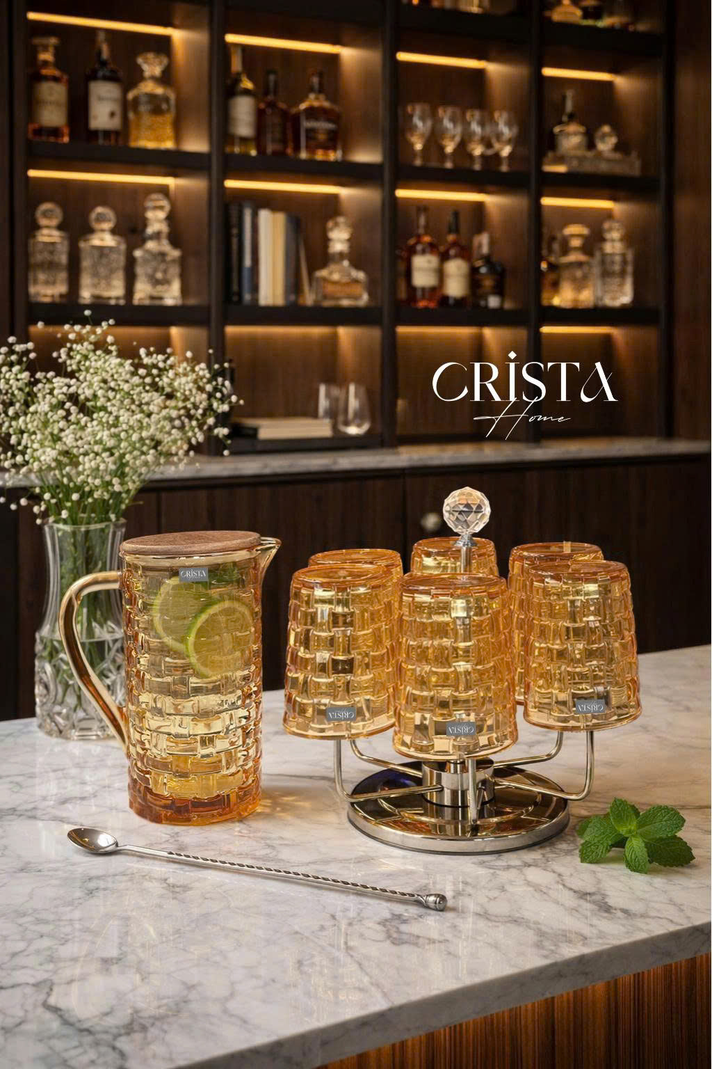 Bình Thủy Tinh Nắp Gỗ 1L - 6 Màu- Vân Caro CRISTA HOME  — MÀU TÍM (16/30)