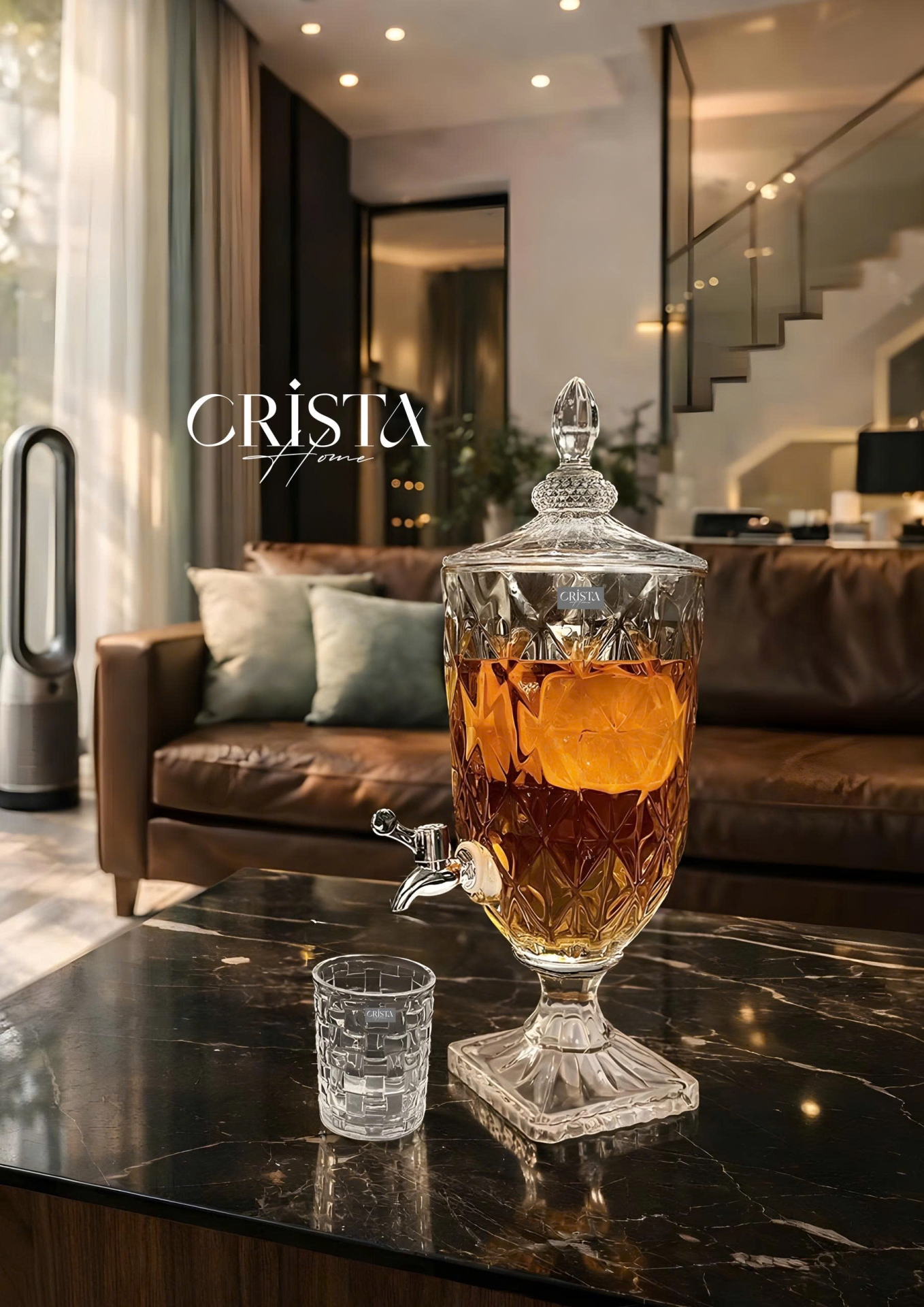 Bình Thủy Tinh Vân Kim Cương Có Vòi 3.3L - 5 Màu CRISTA HOME — MÀU HỒNG (13/20)