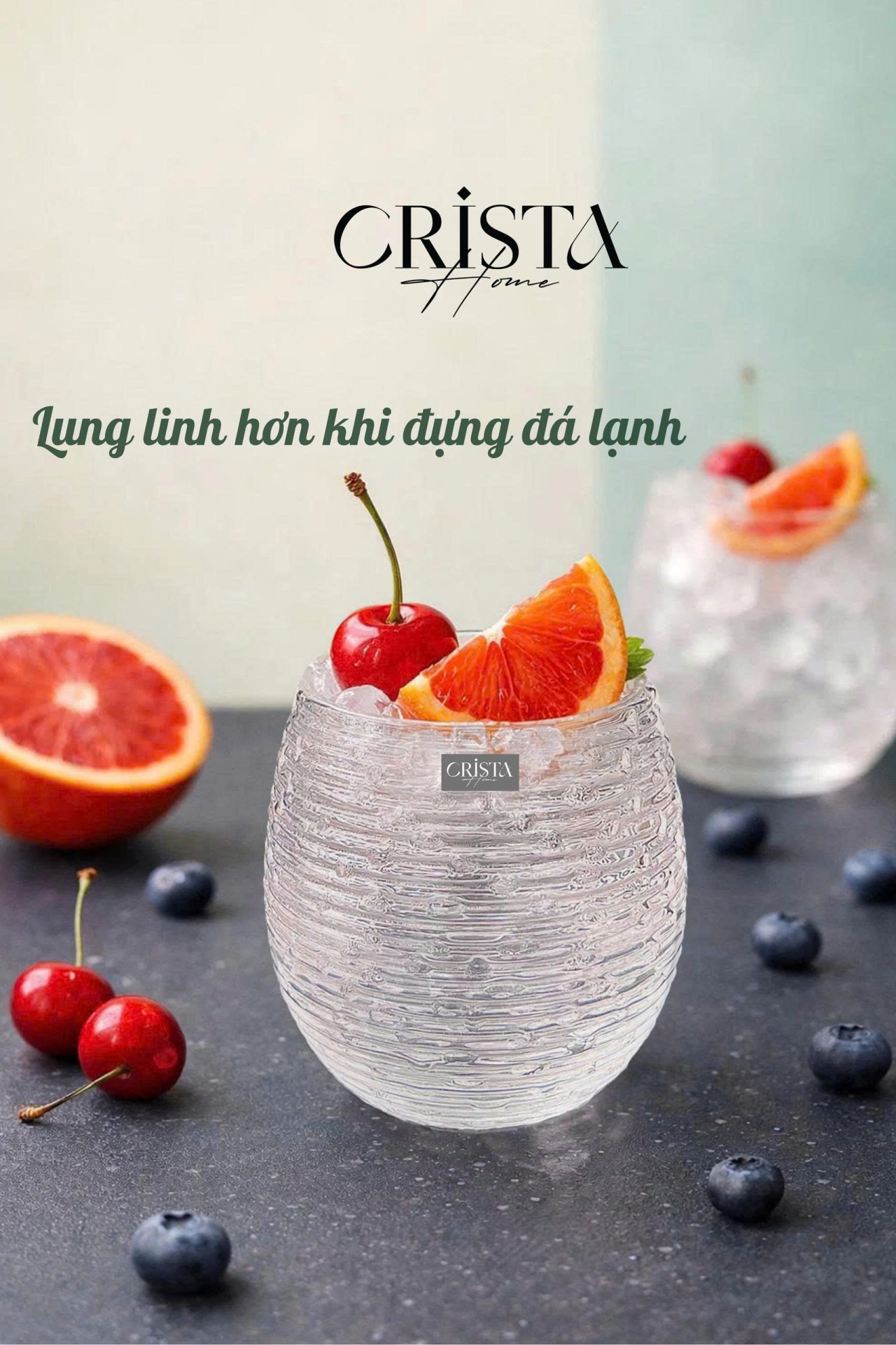 BỘ 6 CỐC THỦY TINH (8 Màu) DÁNG BẦU VÂN NGANG 300ML — MIX MÀU (8/28)