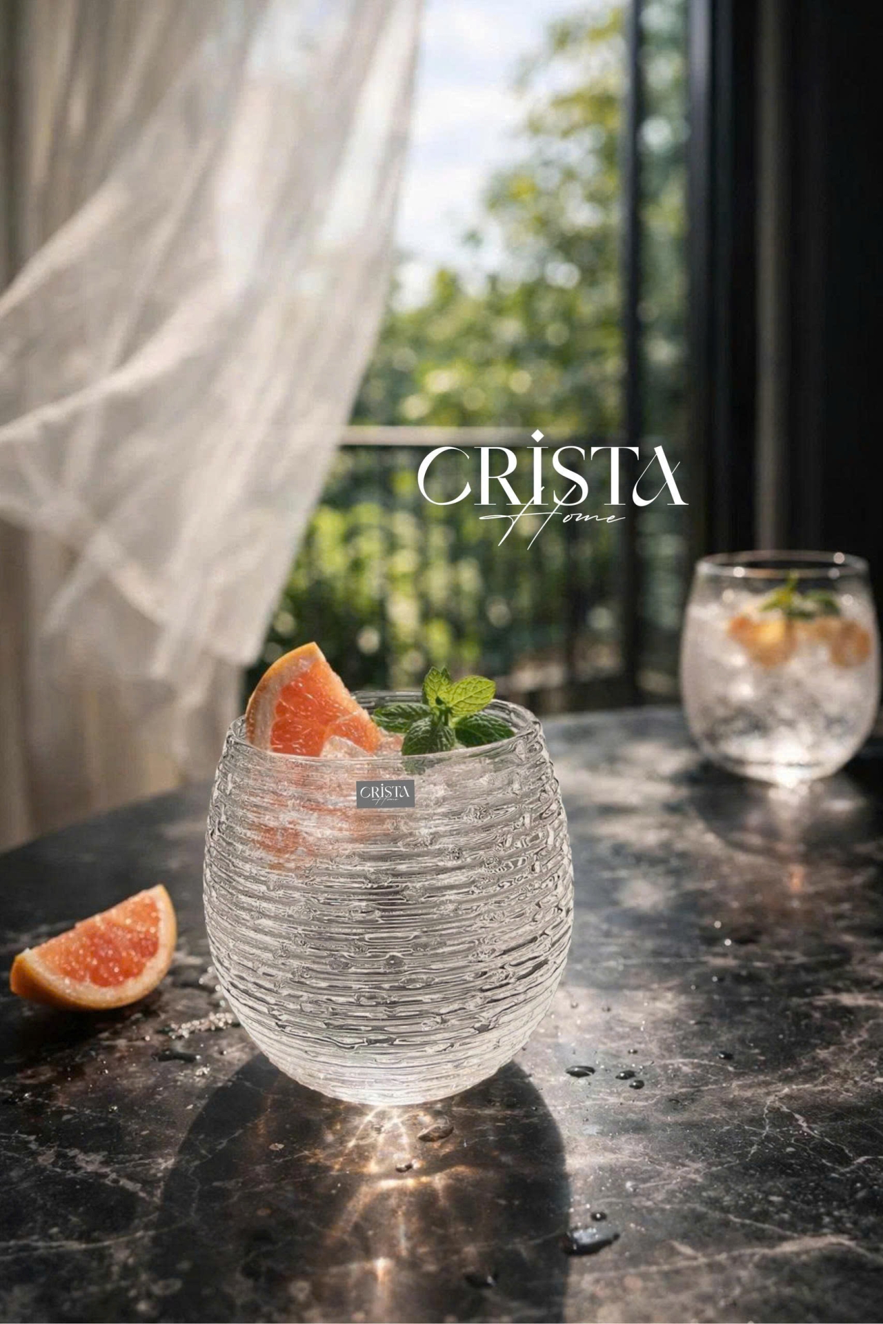 BỘ 6 CỐC THỦY TINH (8 Màu) DÁNG BẦU VÂN NGANG 300ML — MIX MÀU (9/28)