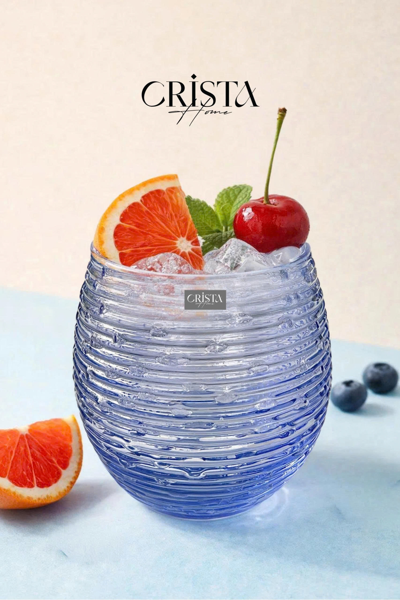 BỘ 6 CỐC THỦY TINH (8 Màu) DÁNG BẦU VÂN NGANG 300ML — MIX MÀU (28/28)