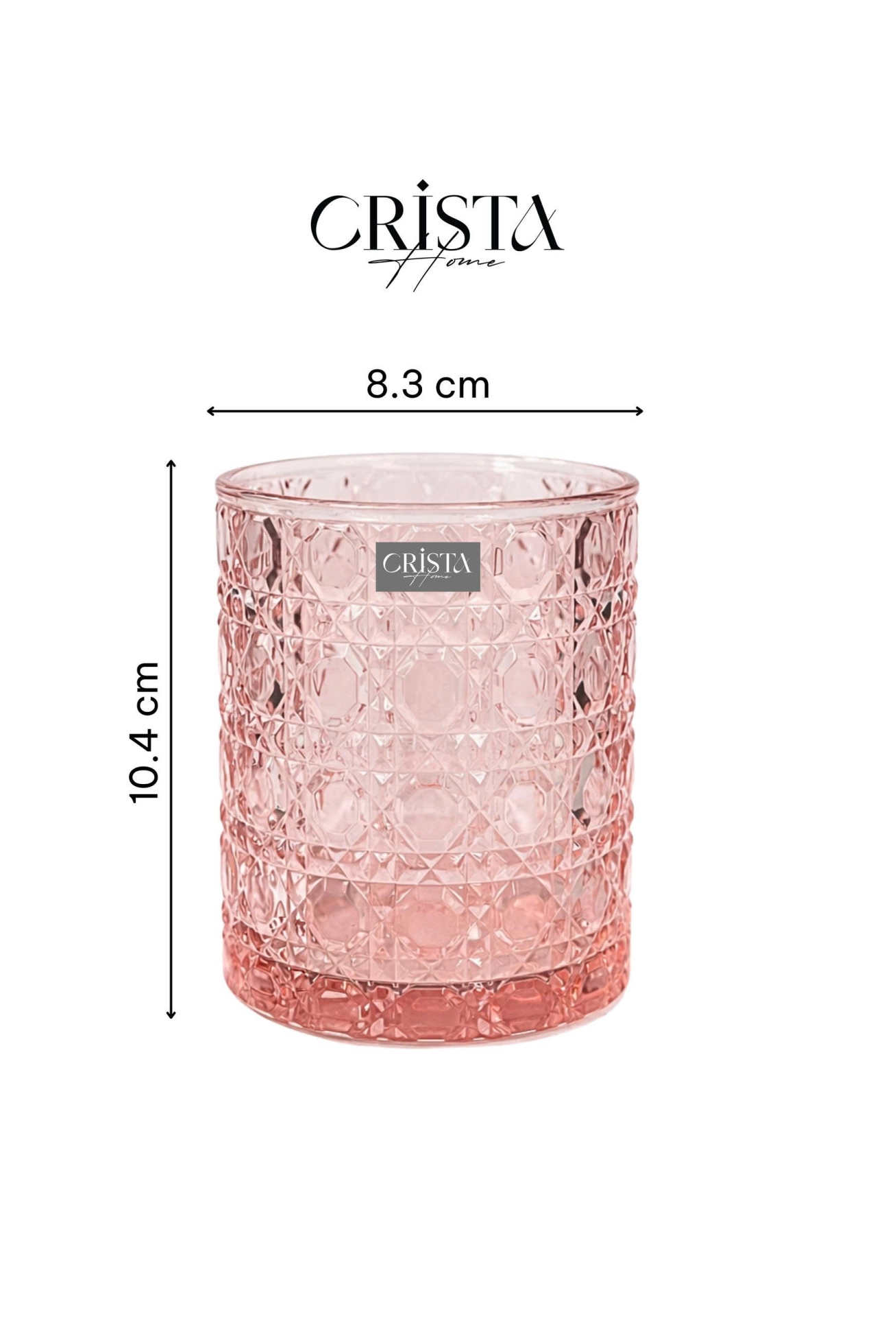 Bộ 6 Cốc Thủy Tinh Vân Pha Lê Nổi 390ml CRISTA HOME - Form Trụ Sang Trọng (2 Màu) — MIX MÀU (8/13)