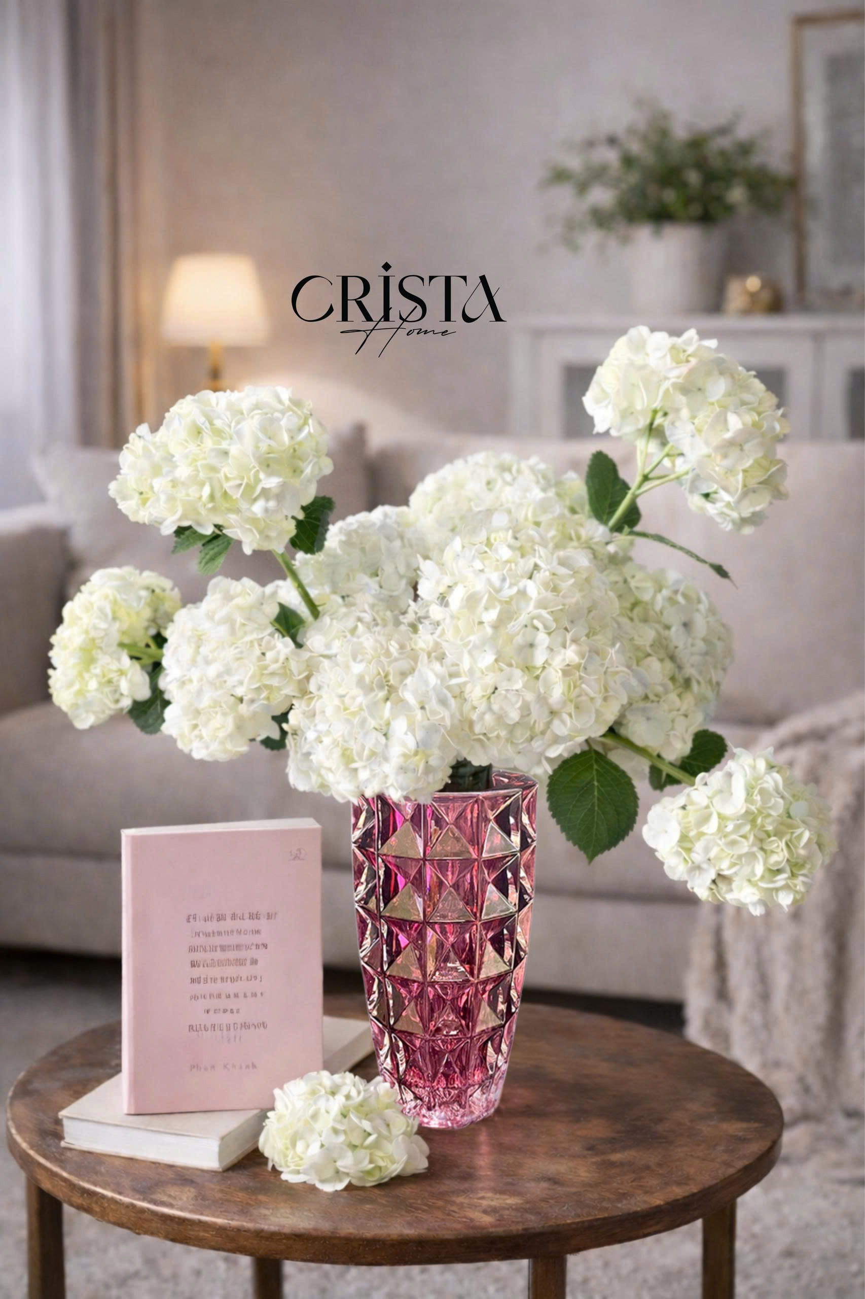 Lọ Hoa Thủy Tinh Vân Kim Cương Màu Tím | CRISTA HOME  (4/8)
