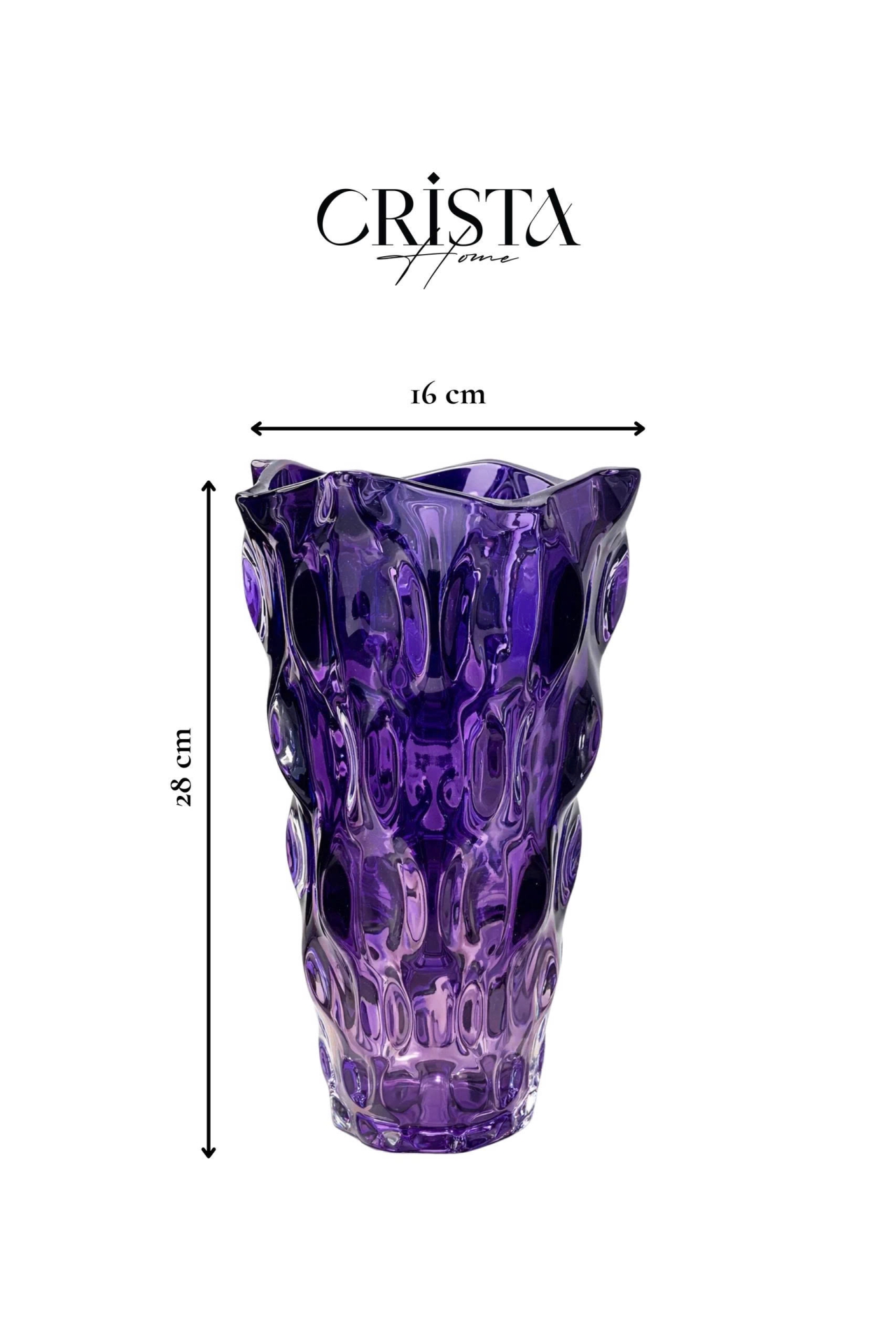 Bình Cắm Hoa Thủy Tinh Dáng Sóng Màu Ombre 28cm CRISTA HOME (6 Màu) — Màu Trắng (19/19)