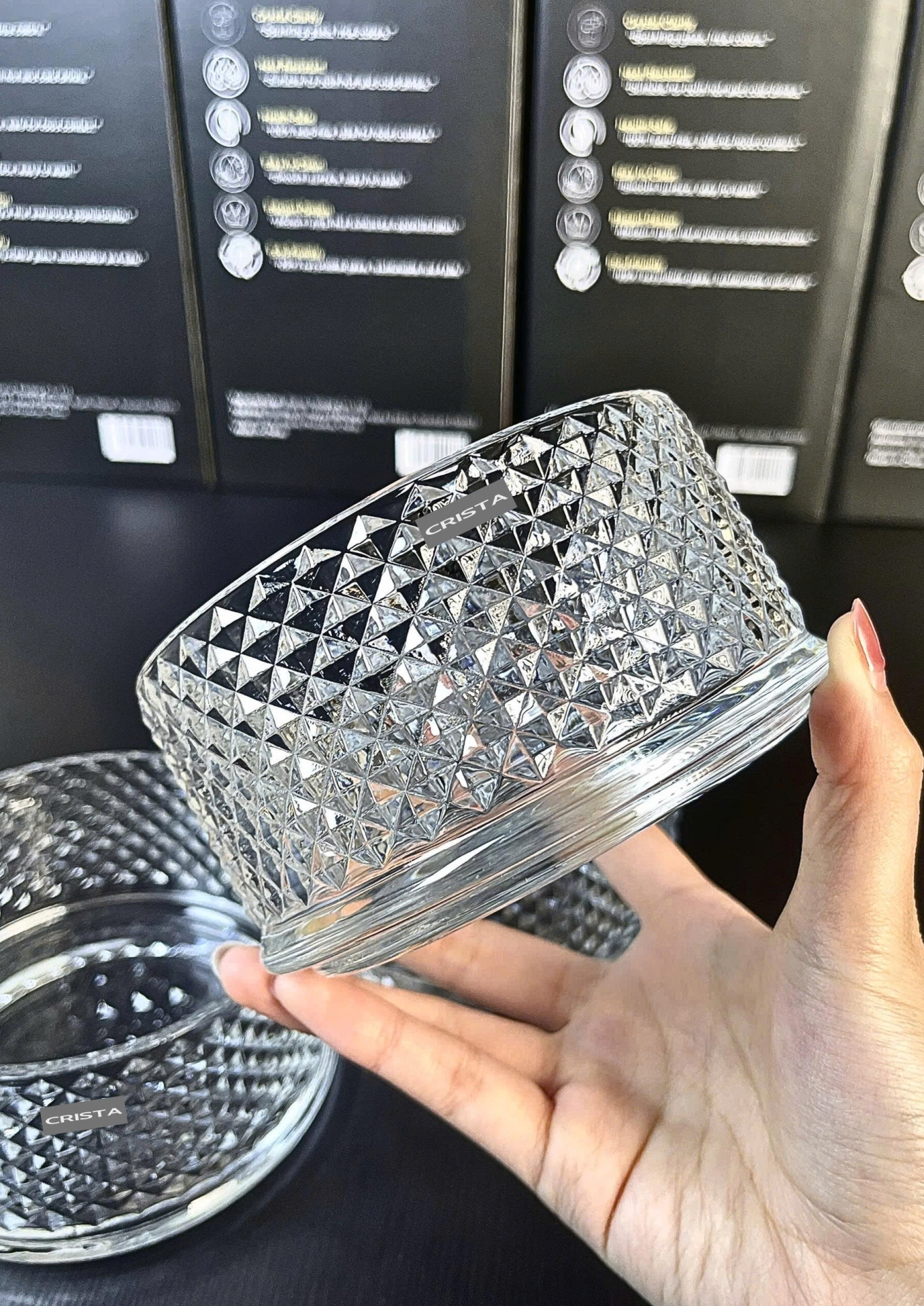 HŨ ĐỰNG MỨT (2 Màu) THỦY TINH 3 TẦNG VÂN KIM CƯƠNG — Màu Đỏ (8/8)