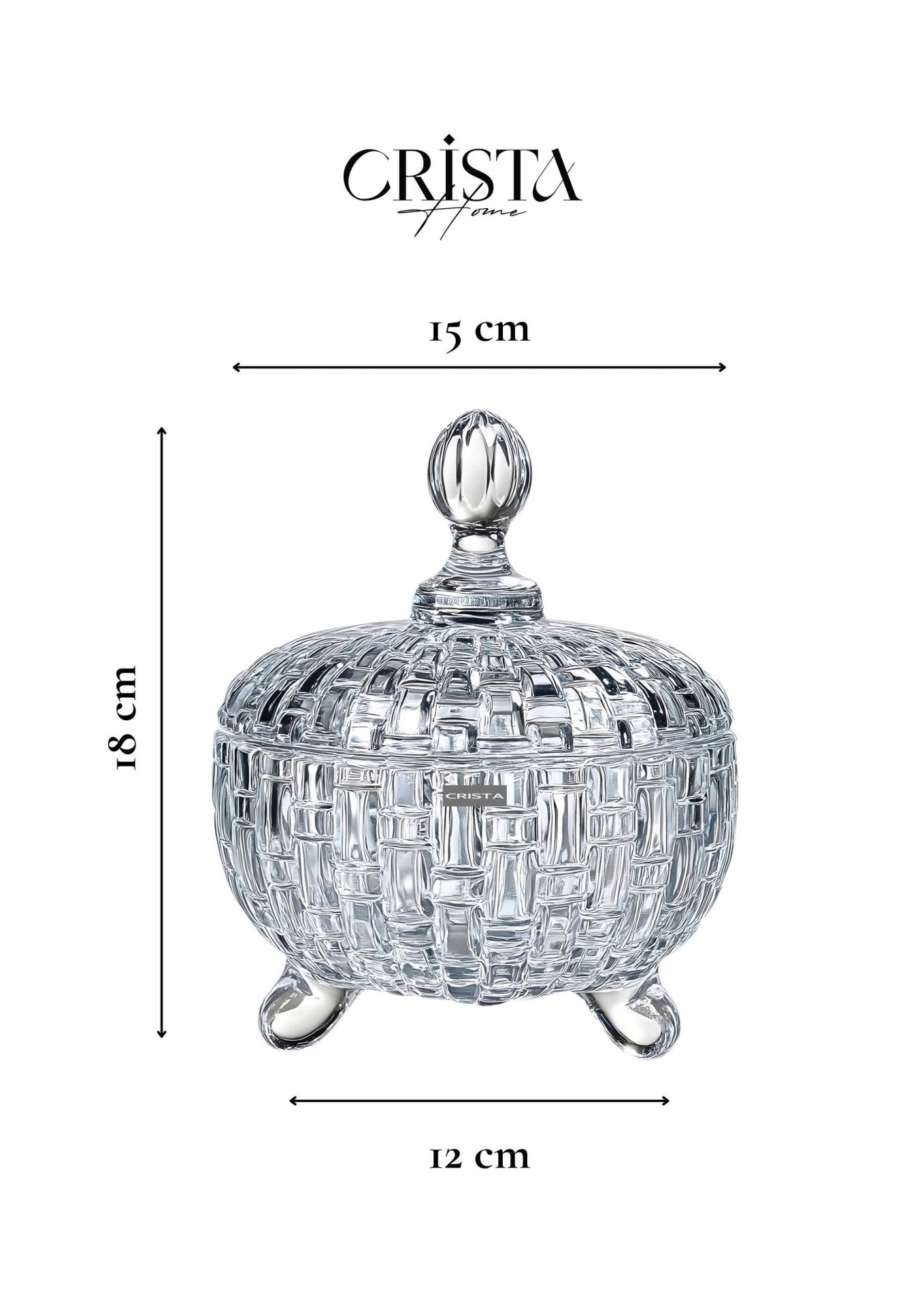 Bộ 2 Hũ Đựng Kẹo Thủy Tinh Vân Caro 790ml CRISTA HOME - 6 Màu Rực Rỡ — Xanh Lá (20/24)